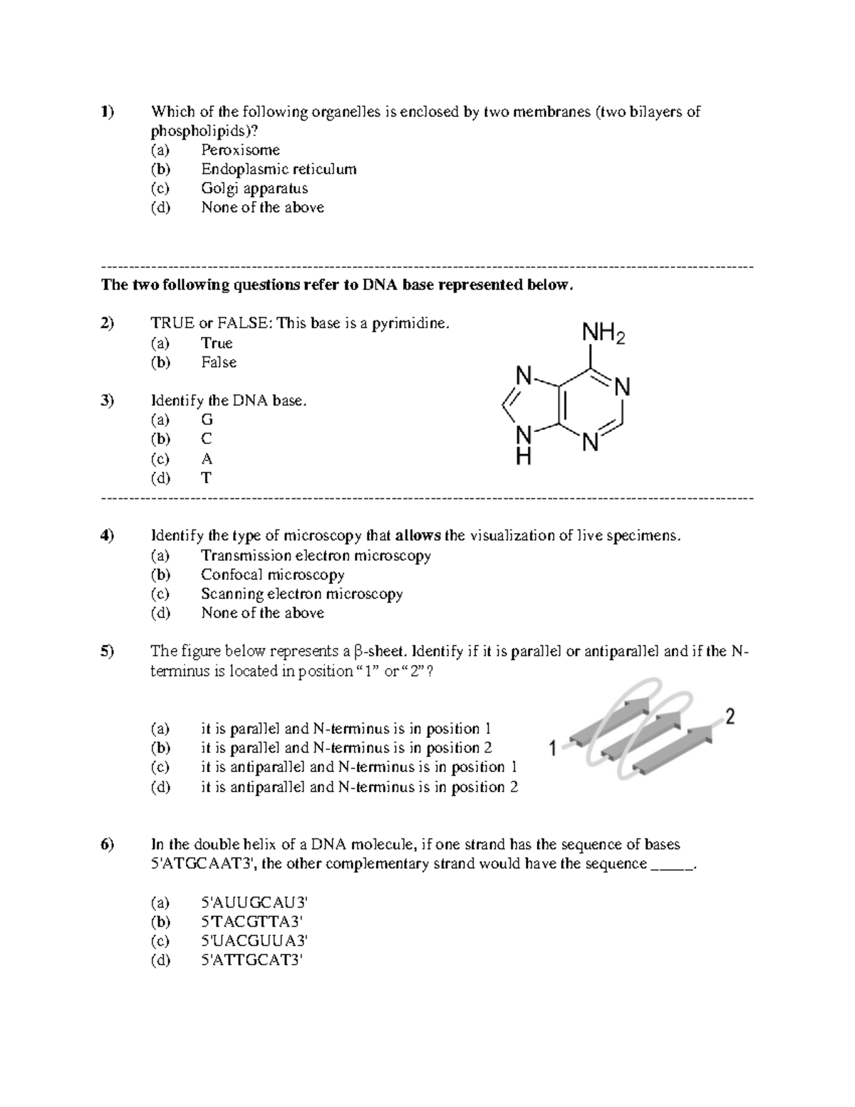 Exam 1 Practice Questions for Biology 101 - Studocu
