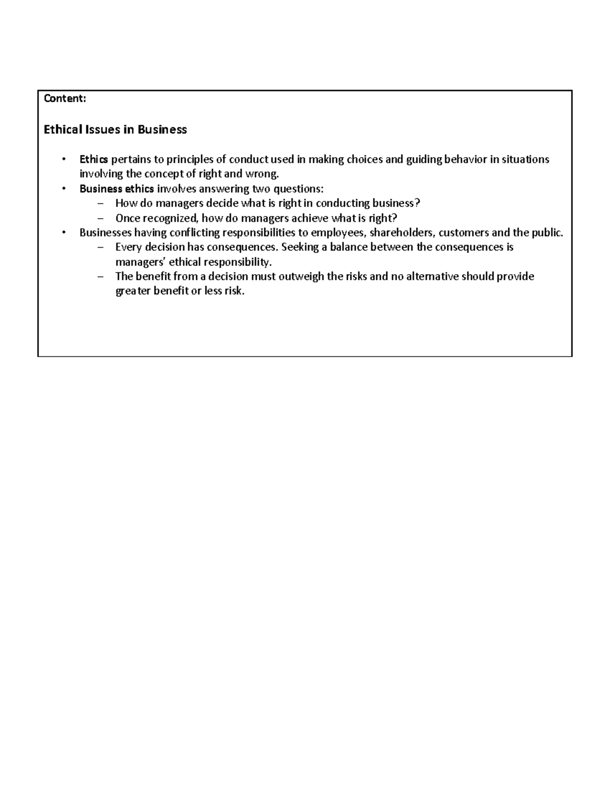 AIS 302: Ethical Issues and Internal Controls (Final Exam Notes) - Studocu