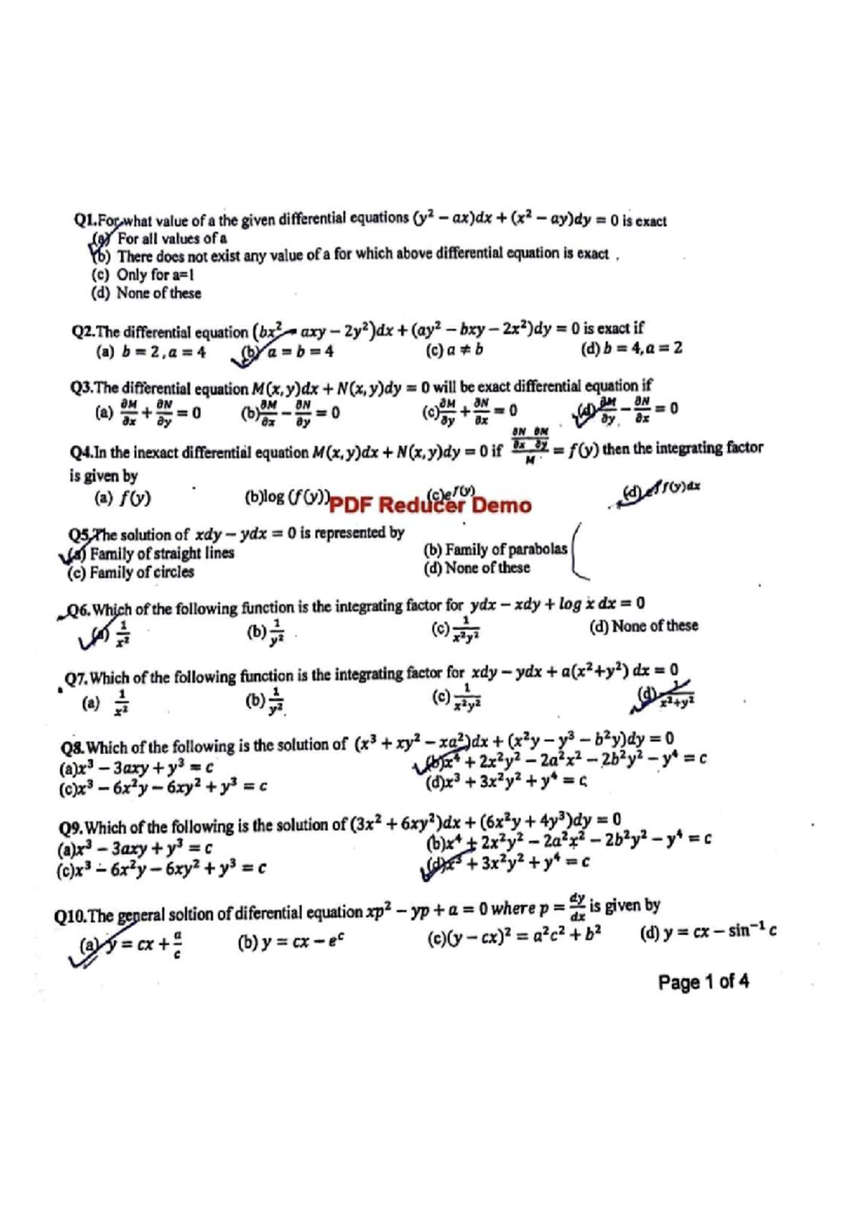 2024 MATH 101 Midterm Exam Questions on Differential Equations - Studocu