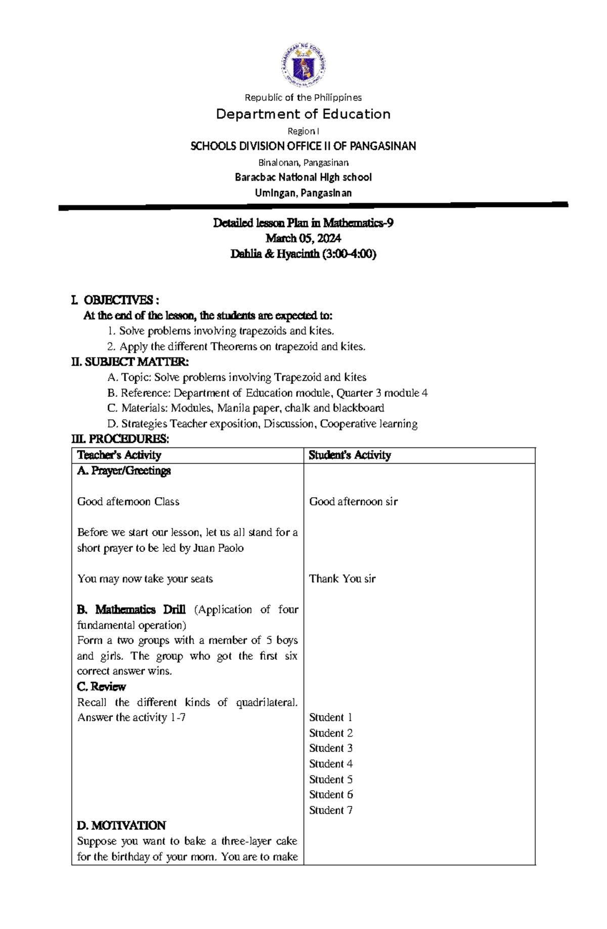 SIR- Manuel - mathematics notes - Republic of the Philippines ...