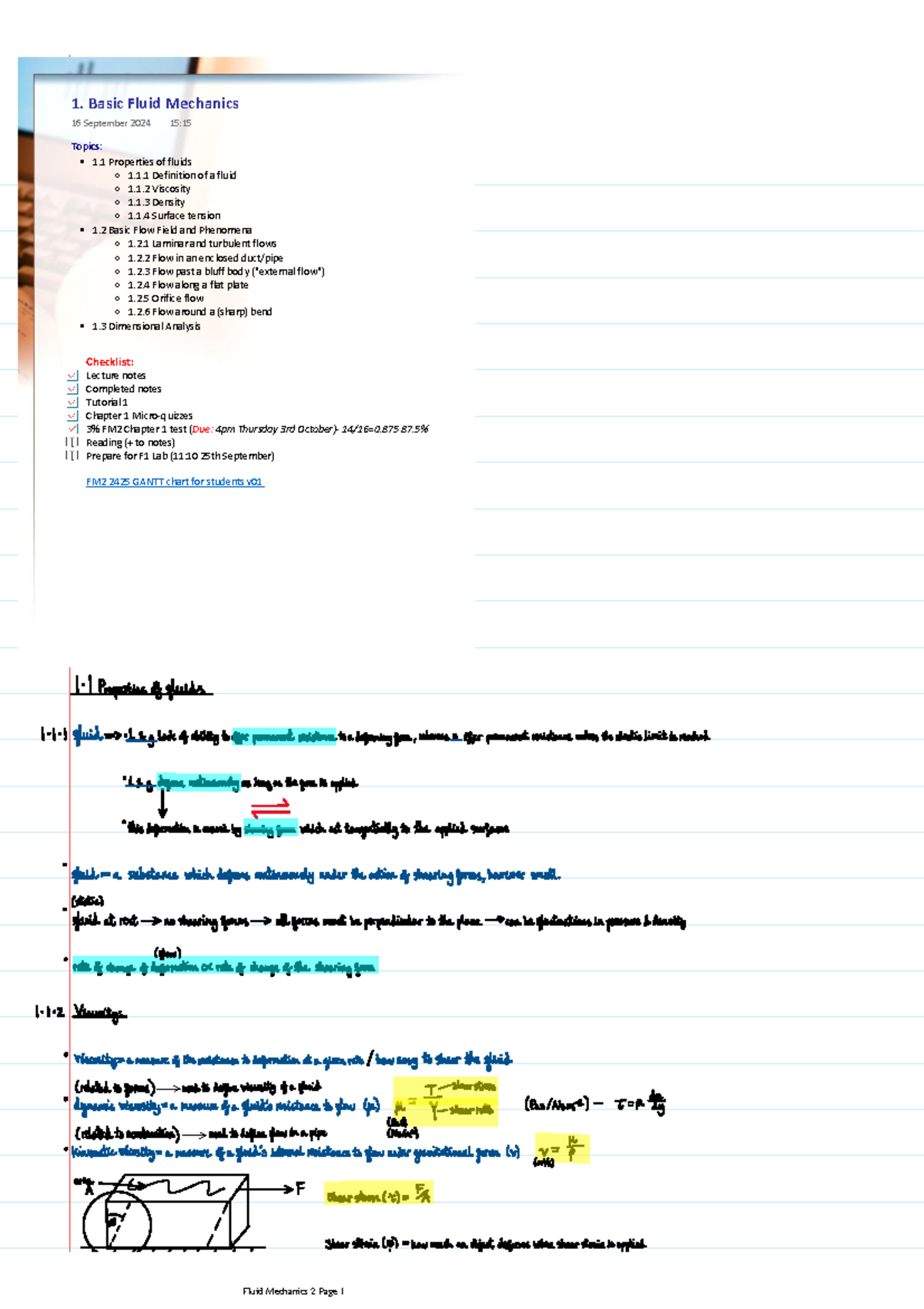 Fluid Mechanics 2 Lecture Notes: Key Topics & Concepts - Studocu