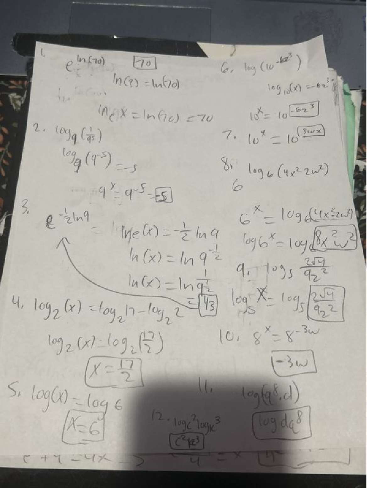Math Notes: Logarithmic Functions and Exponential Equations (580178372 ...