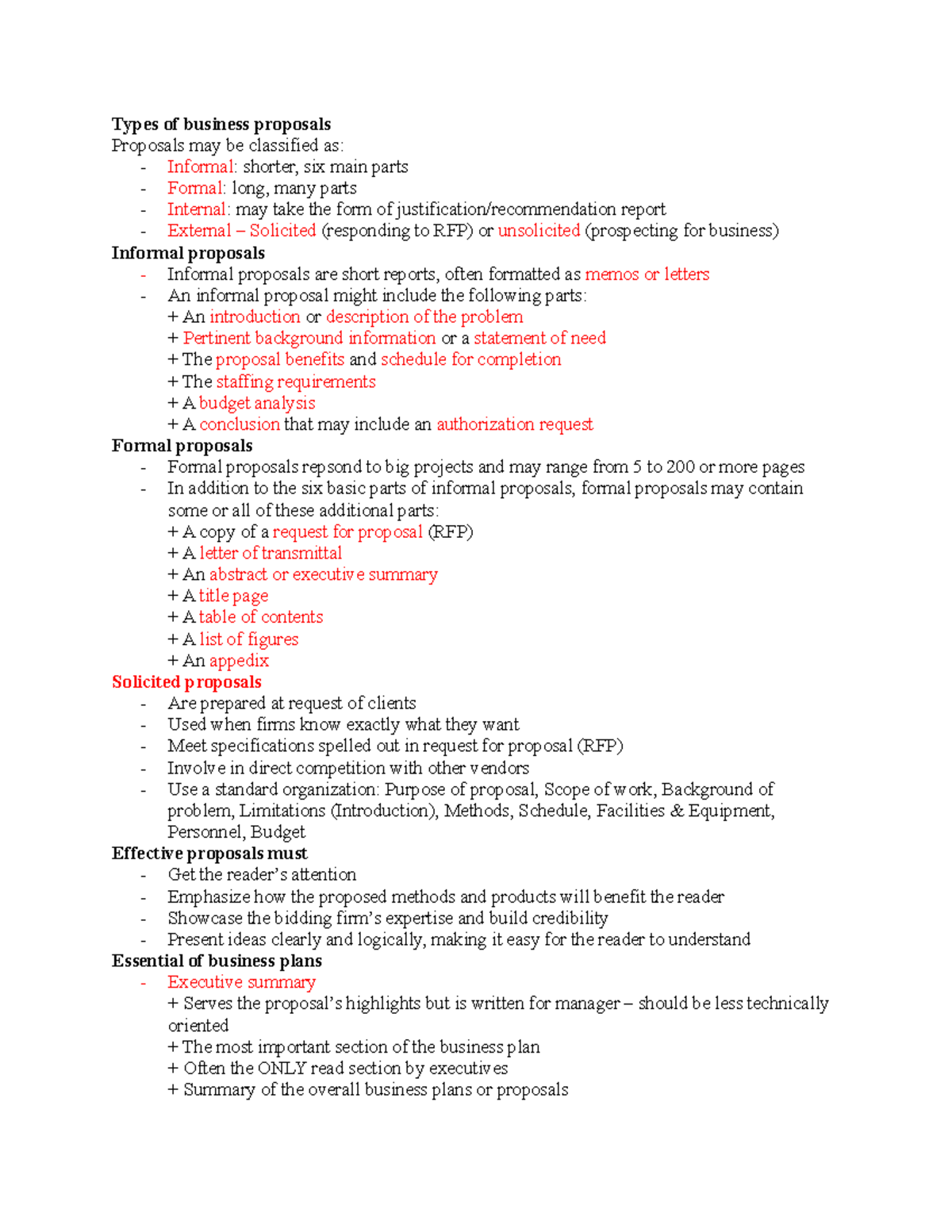 Formal Report on Business Proposals - TACN2 - Studocu