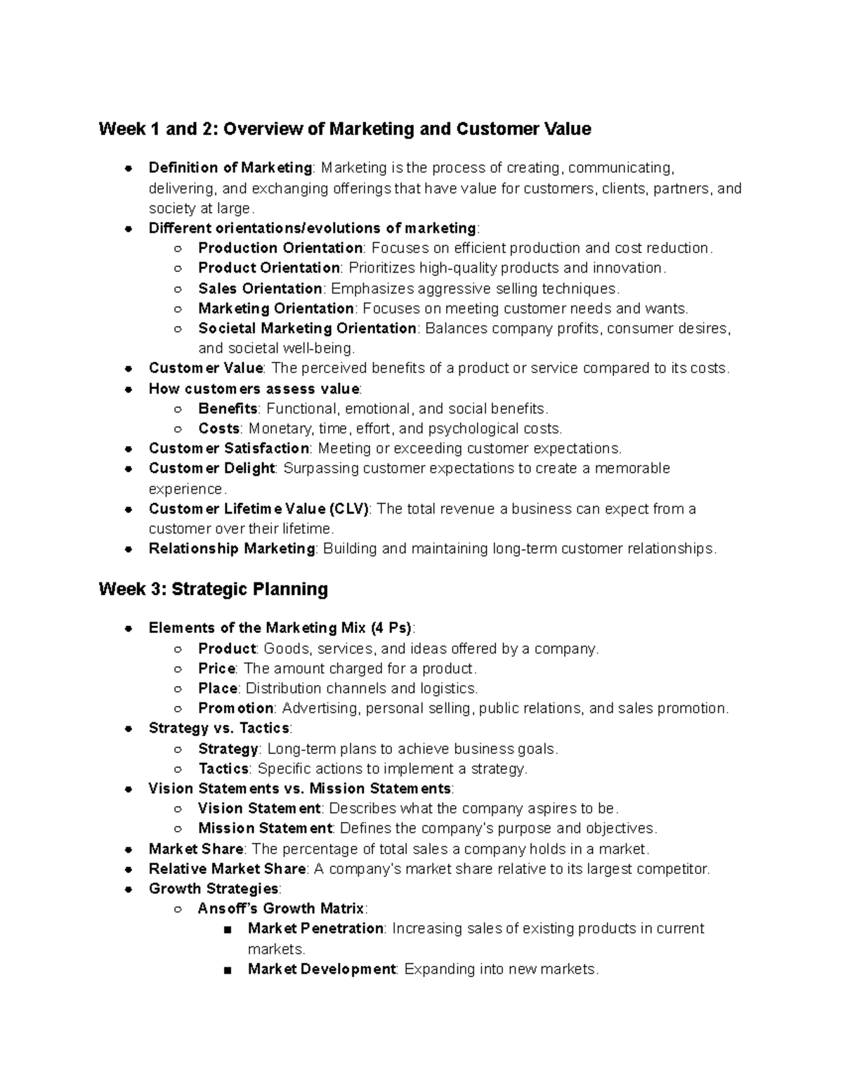 Marketing Test 1 Study Guide (BUS 101): Key Concepts & Practice ...