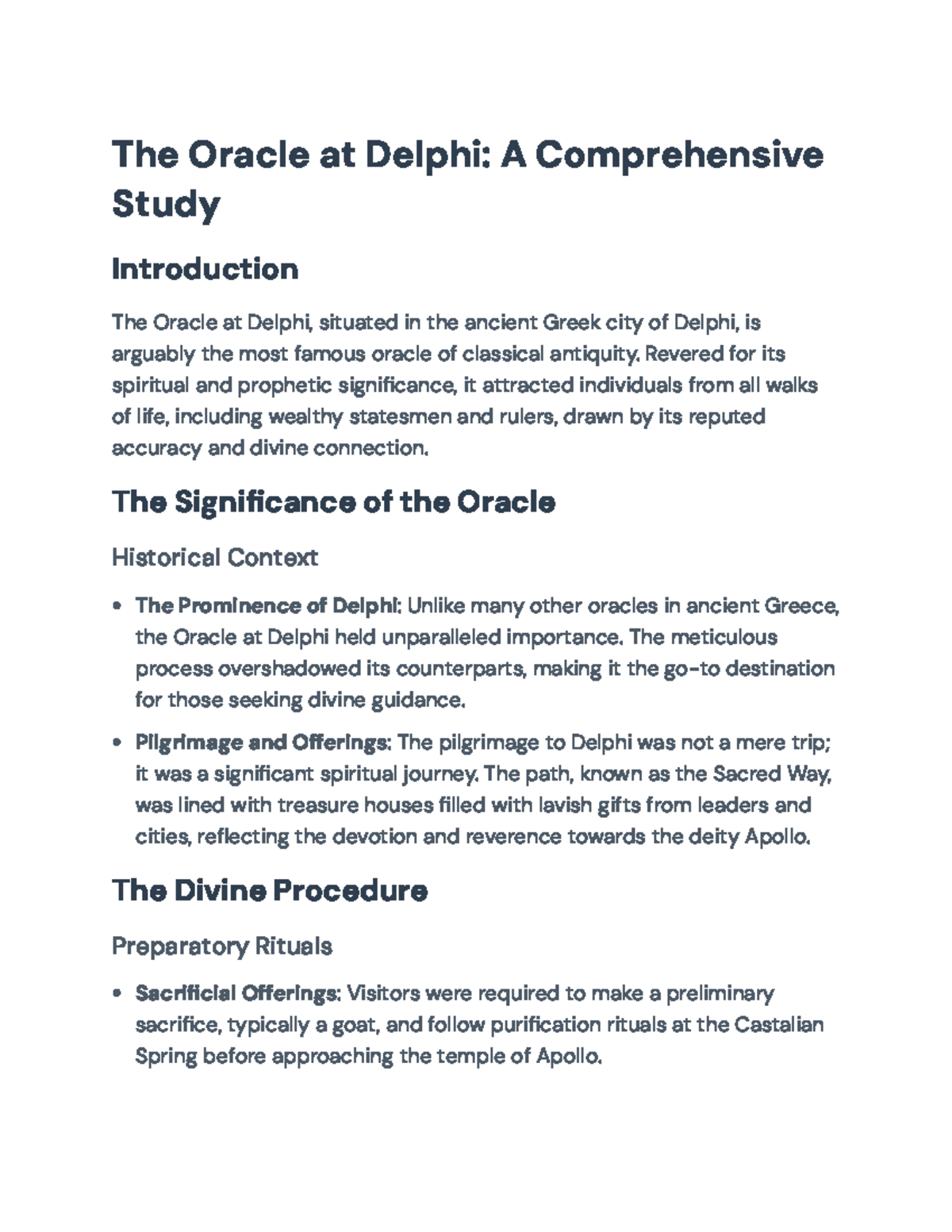The Oracle at Delphi: A Comprehensive Study of Its Significance and ...