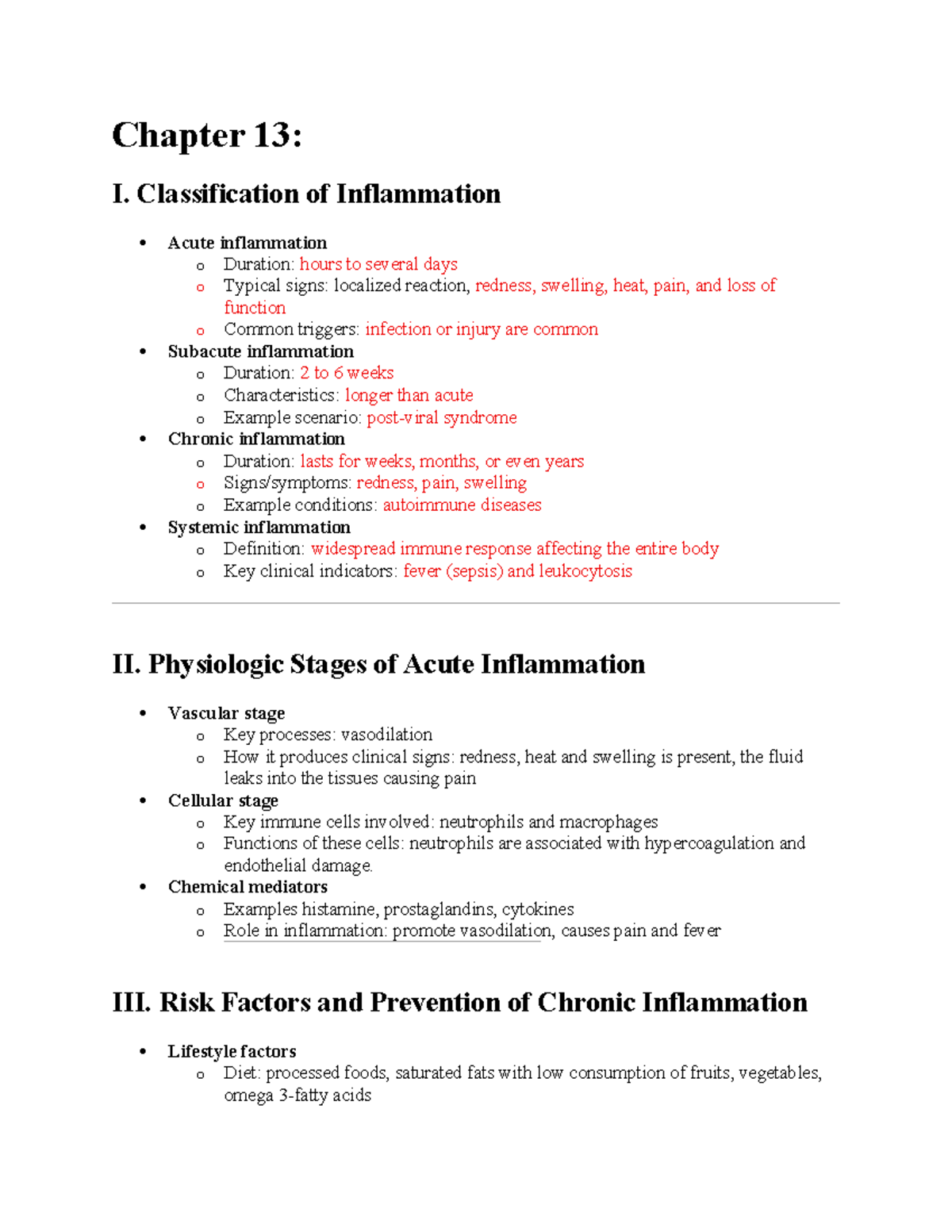 Asynchronous Assignment 1: Inflammation and Immune Response Overview ...