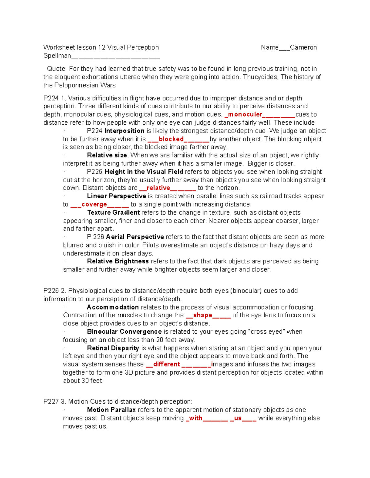 12 Visual Perception - Complete Worksheet for Lesson 12 - Studocu