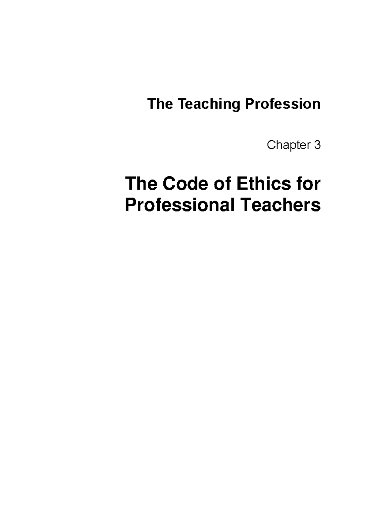 Lesson 3 - CPE - FTC3 22-1: Code of Ethics for Professional Teachers ...