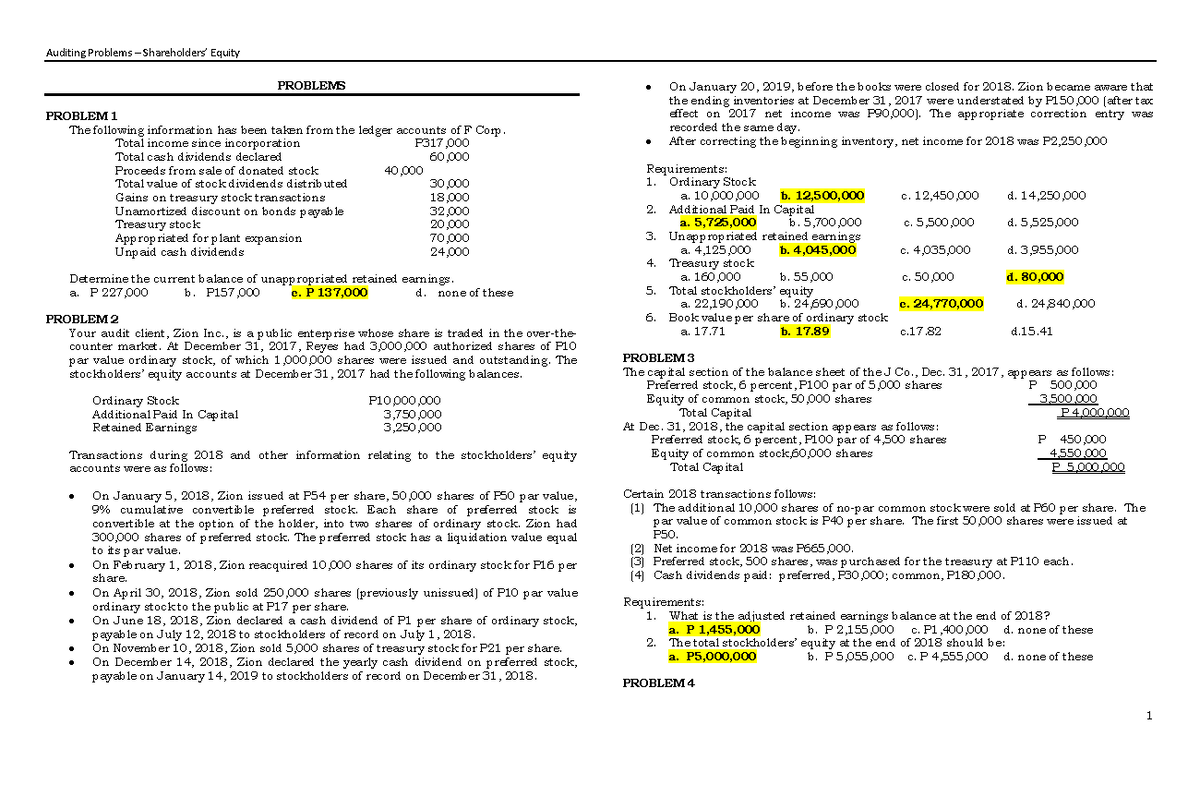 Intermediate Accounting 3 Equity Shares - Test Bank Solutions and ...