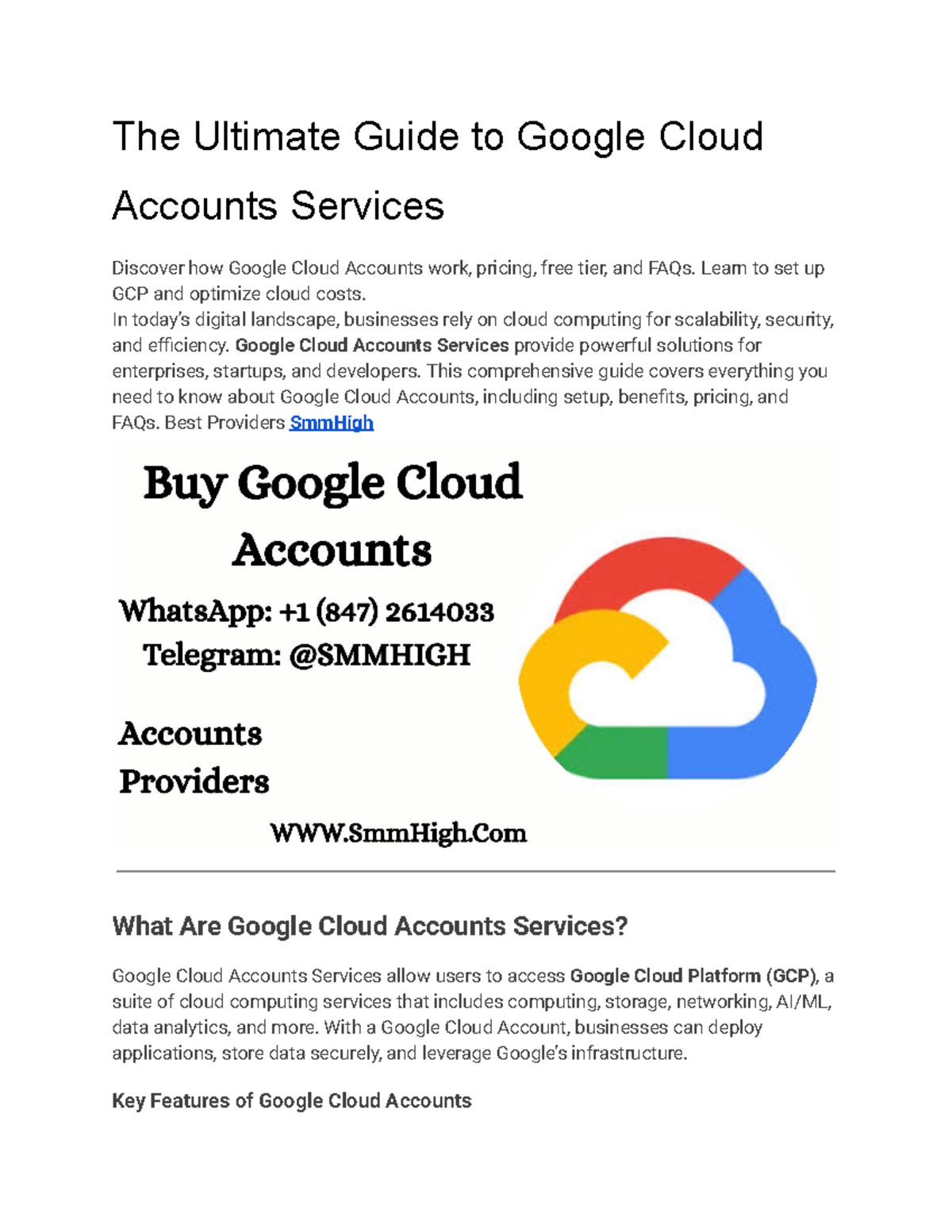 The Ultimate Guide to Google Cloud Accounts Services - The Ultimate ...
