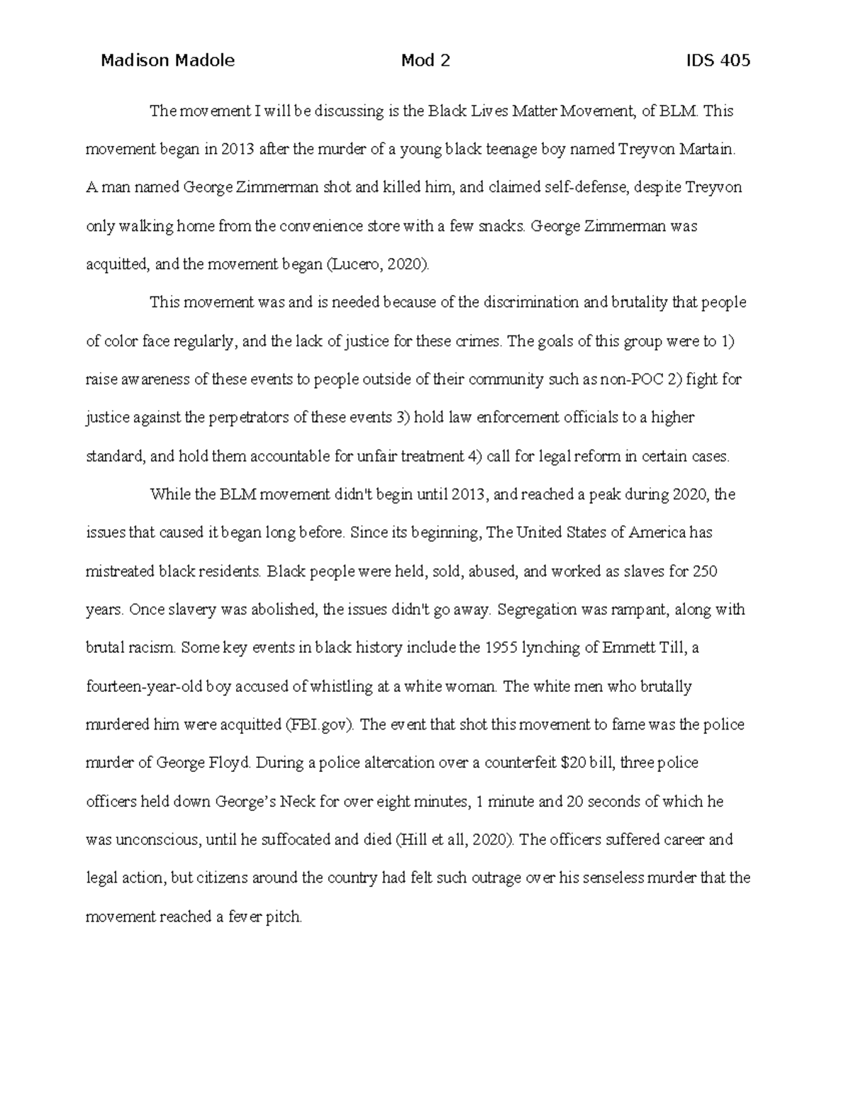 The Black Lives Matter Movement: Impact and Historical Context - Mod 2 ...