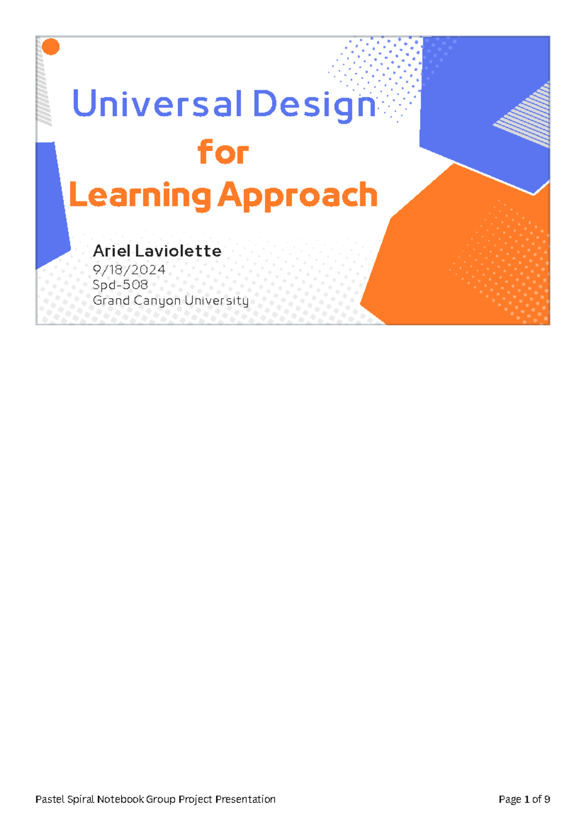 UDL Project Presentation - Universal Design Ariel Laviolette for ...