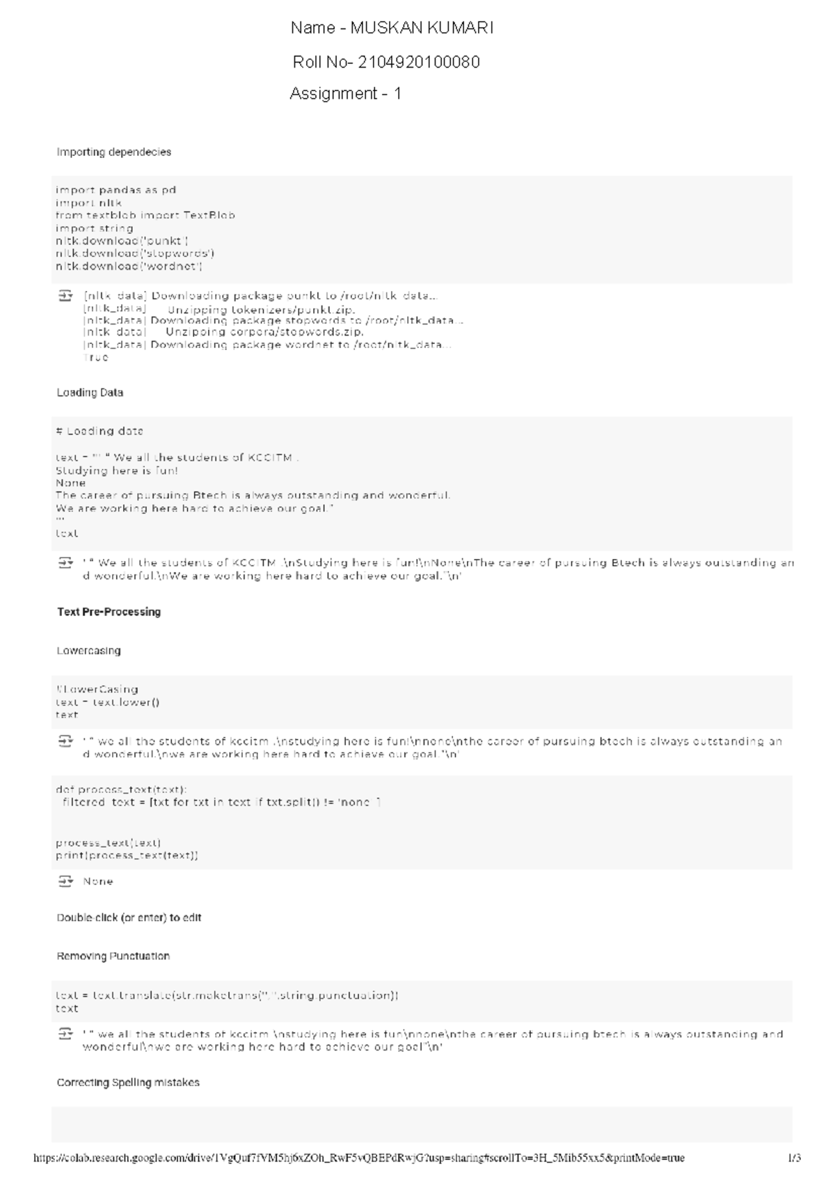 Final Assignment 1: Text Processing Techniques in Python (MUSK-KCCITM ...