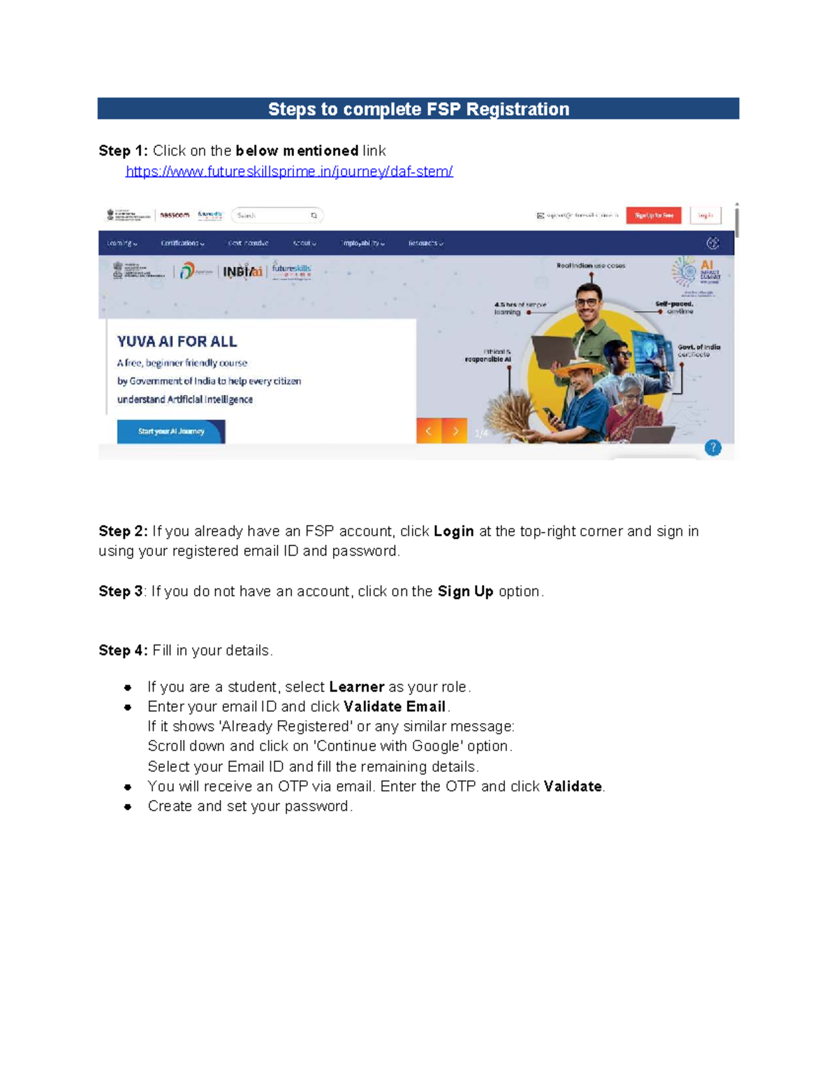 FSP Registration Steps for DAF STEM Course Completion - Studocu