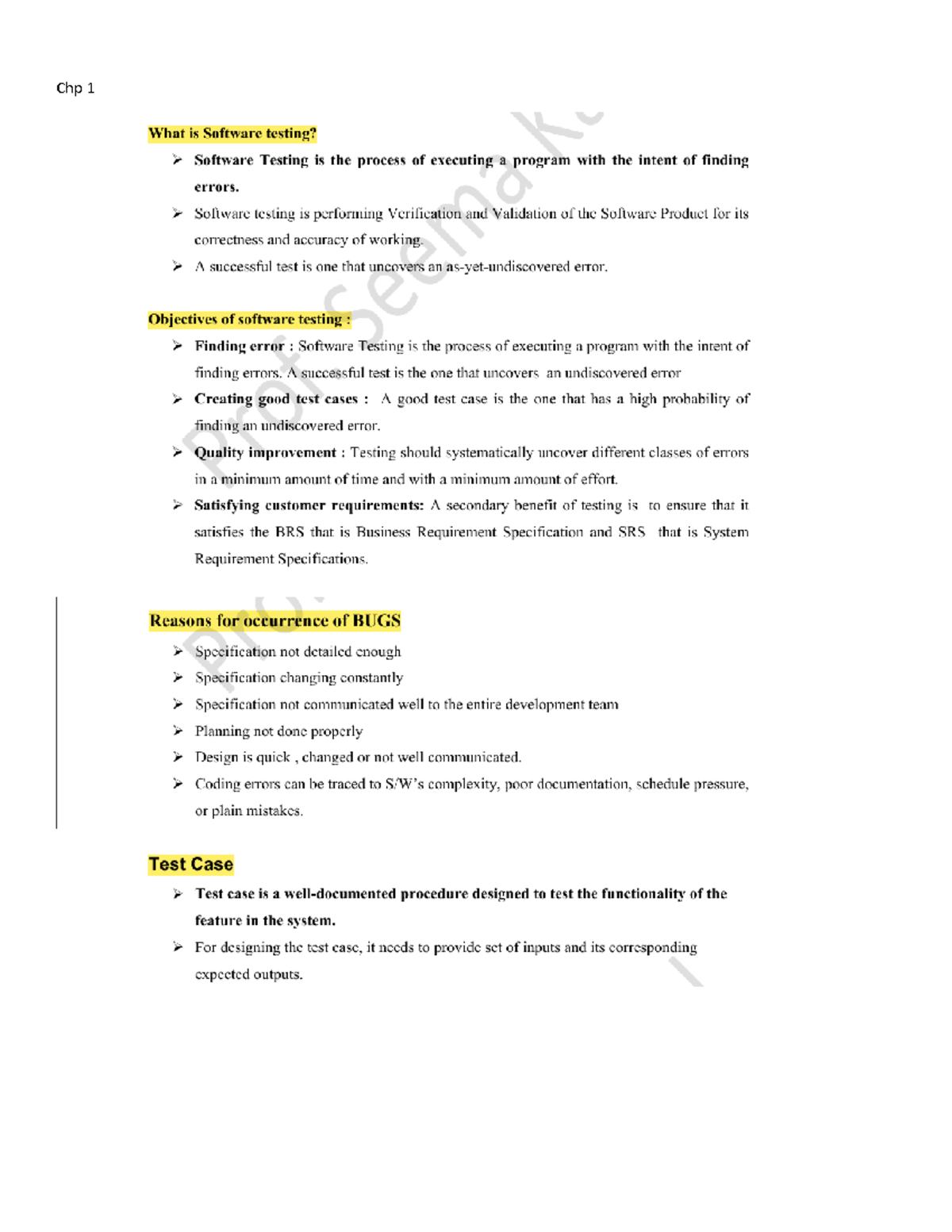 Chp 1-3 Software Testing Overview - Key Concepts & Strategies - Studocu