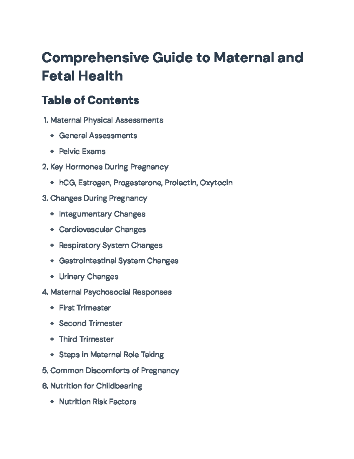Comprehensive Guide to Maternal and Fetal Health (NUR102 ...