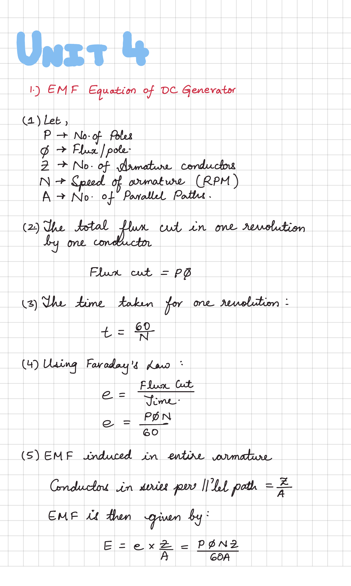 Unit 4: EMF & Torque Equations of DC Machines and Transformer ...
