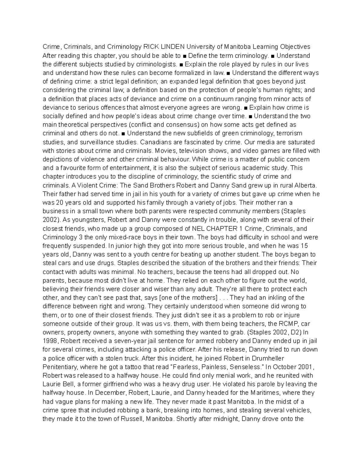 CRIM 101: Chapter 1 - Introduction to Criminology and Crime Concepts ...