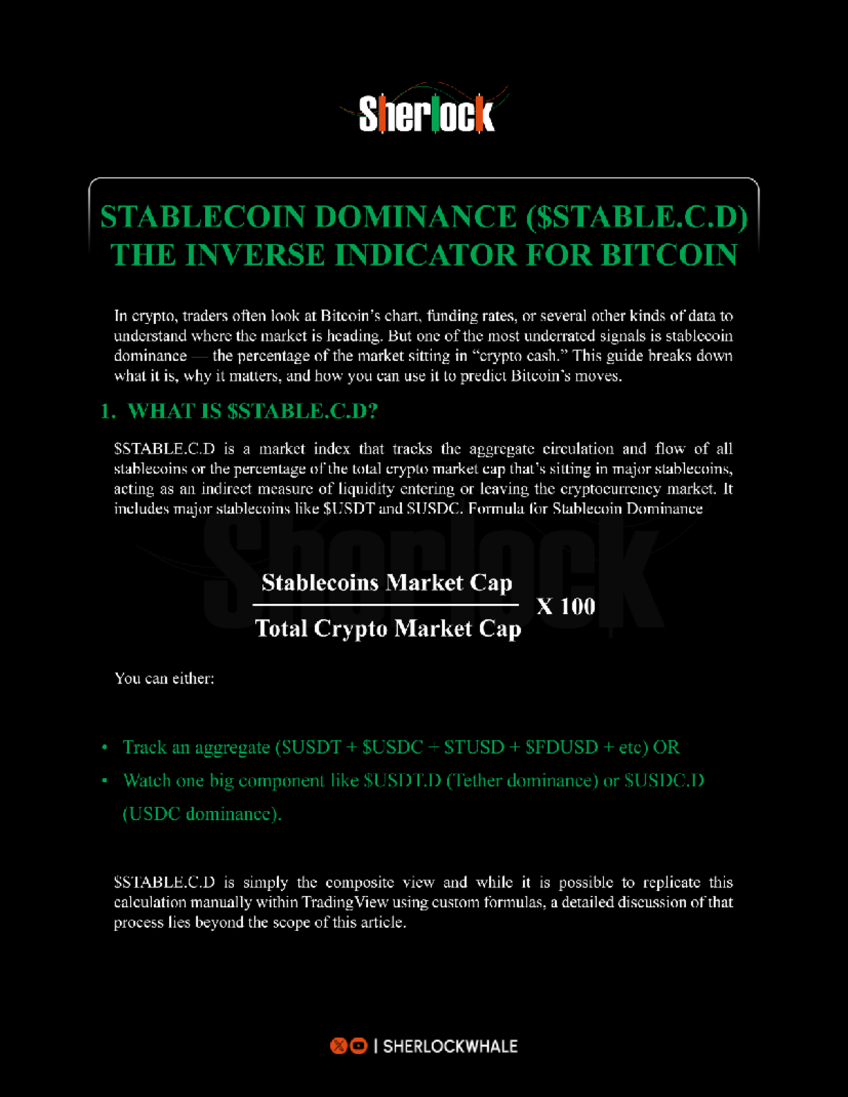 Stablecoin Dominance ($ Stable.C.D) as an Inverse Indicator for Bitcoin -  Studocu