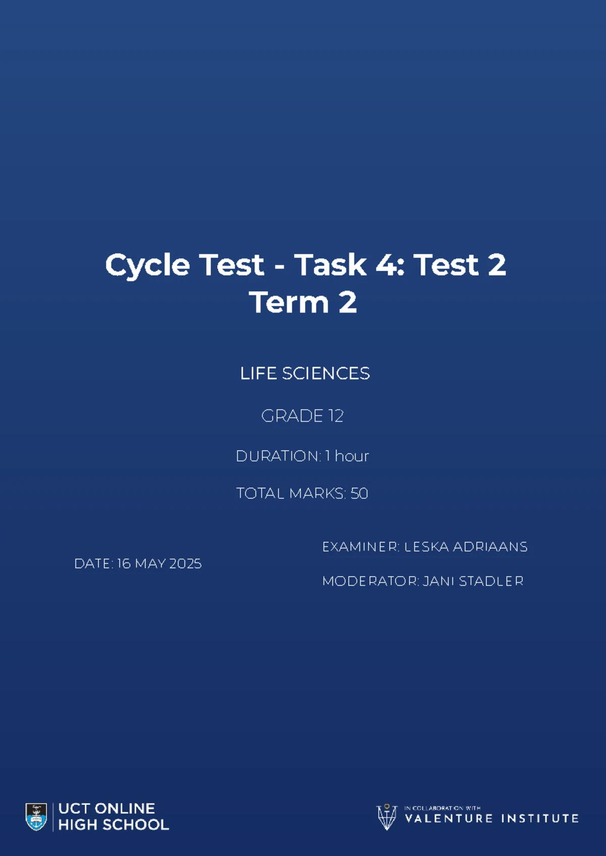 2025 GRADE 8 NATURAL SCIENCES TERM 2 PRACTICAL MARKING GUIDELINE