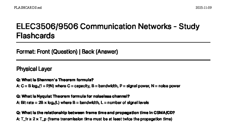 Communication Networks (CNET 101) Study Flashcards - Studocu