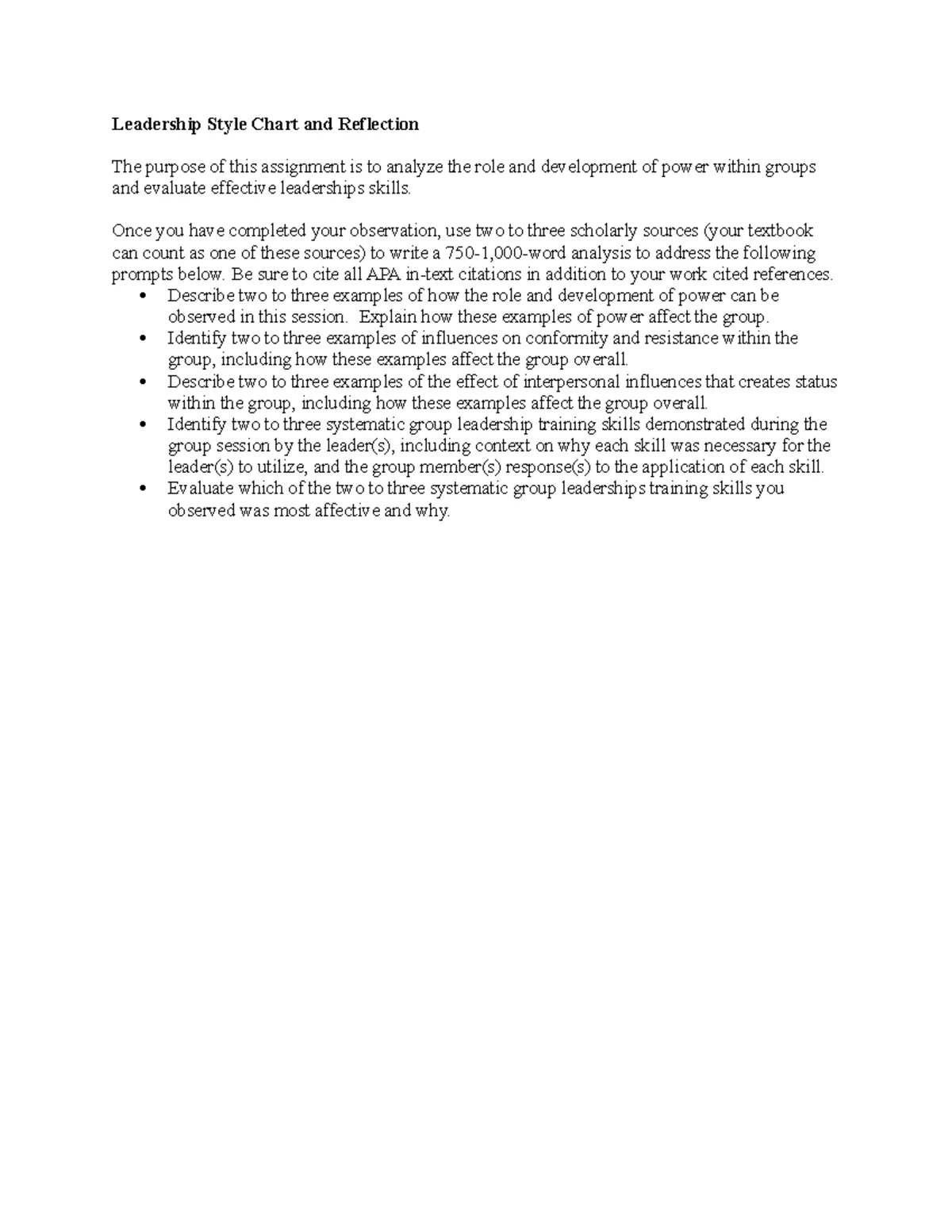 BSH-240. Week 5 Reflection on Leadership Styles and Power Dynamics ...