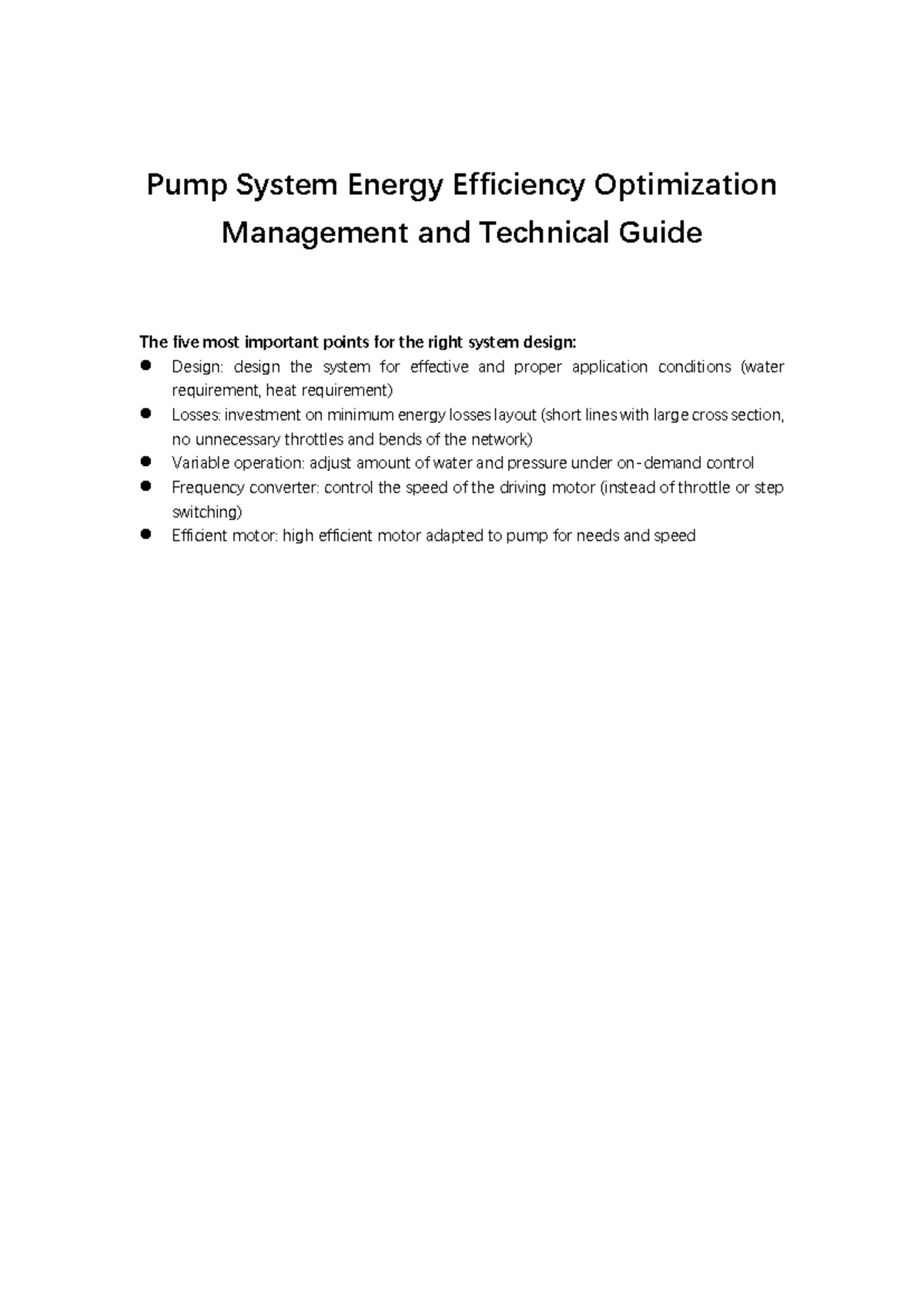 Pump Training: Energy Efficiency Optimization Guide - Studocu