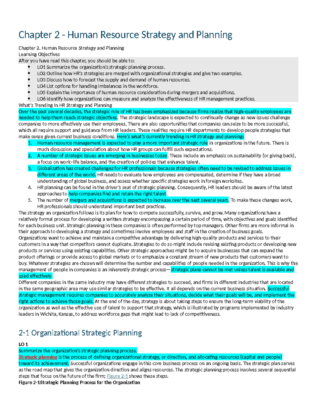 Chapter 2 - HR Strategy & Planning: Key Concepts and Trends - Studocu