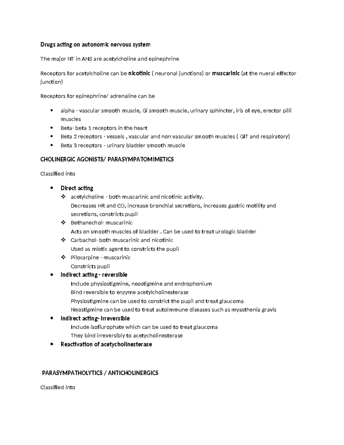 CVS Pharmacology - Pathology II: Comprehensive Drug Notes - Studocu