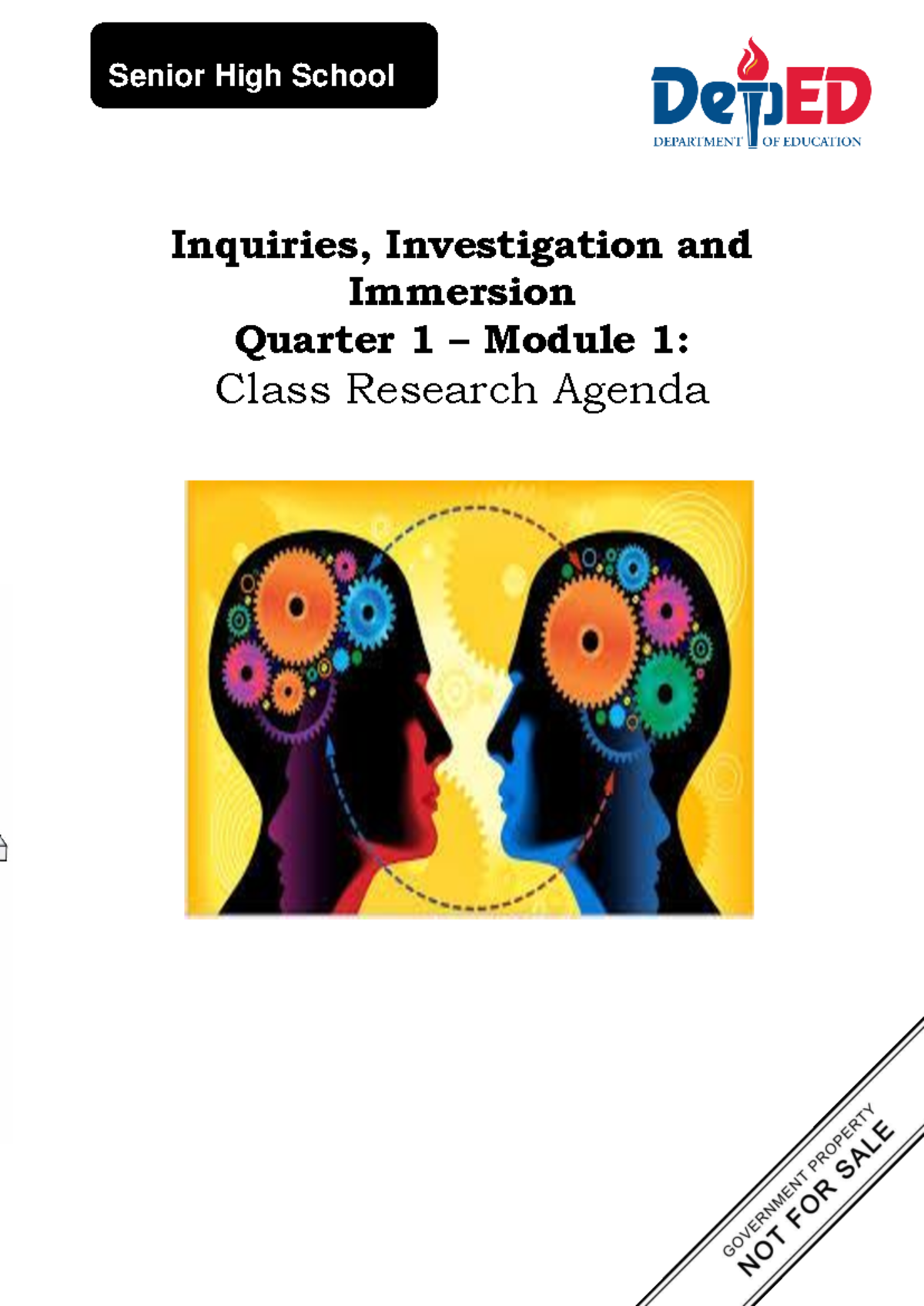 Grade 12 Inquiries, Investigation & Immersion: Class Research Agenda ...