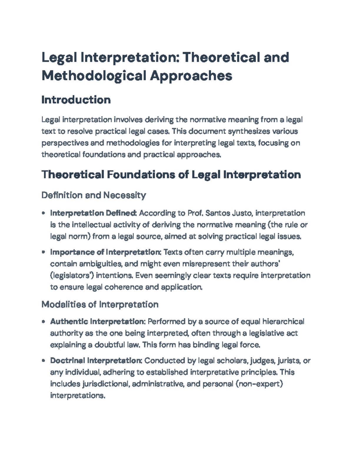 Legal Interpretation: Theoretical Foundations & Methodologies Overview ...