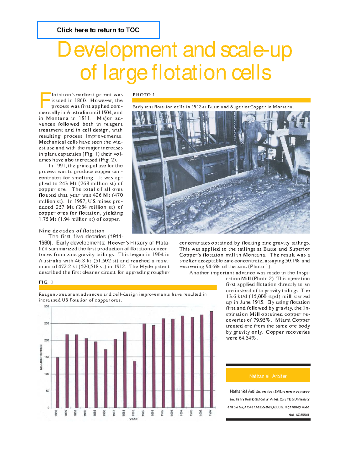 Development and Scale-Up of Flotation Cells: Historical Insights and ...