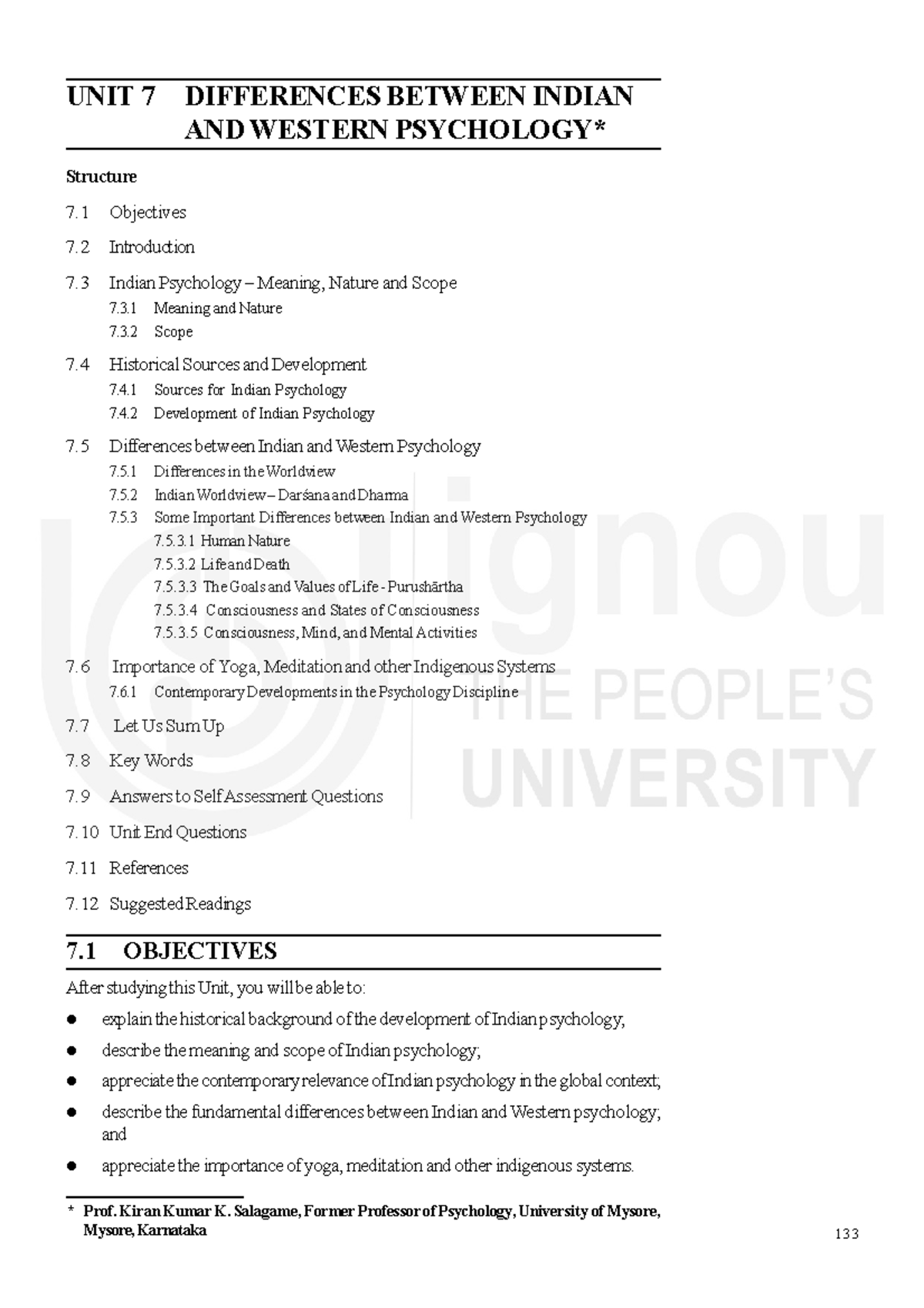 UNIT 7: DIFFERENCES BETWEEN INDIAN AND WESTERN PSYCHOLOGY - Studocu