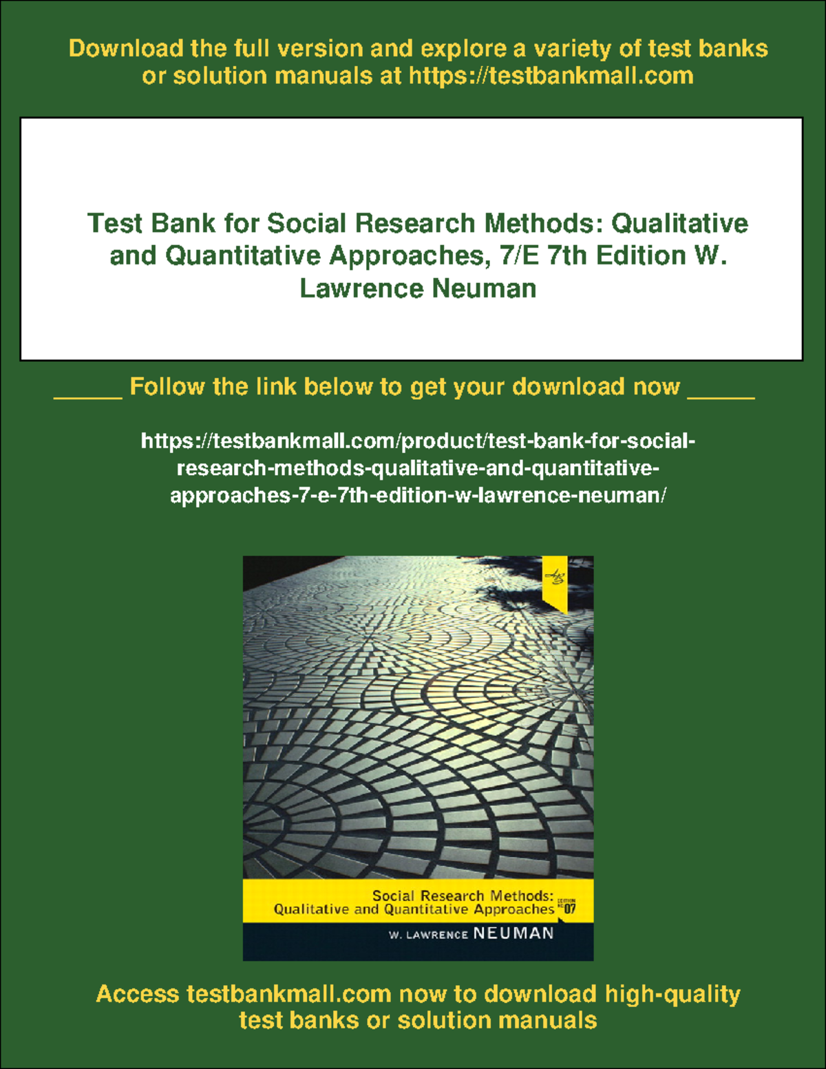 10927 - Test bank for social research methods: qualitative and ...