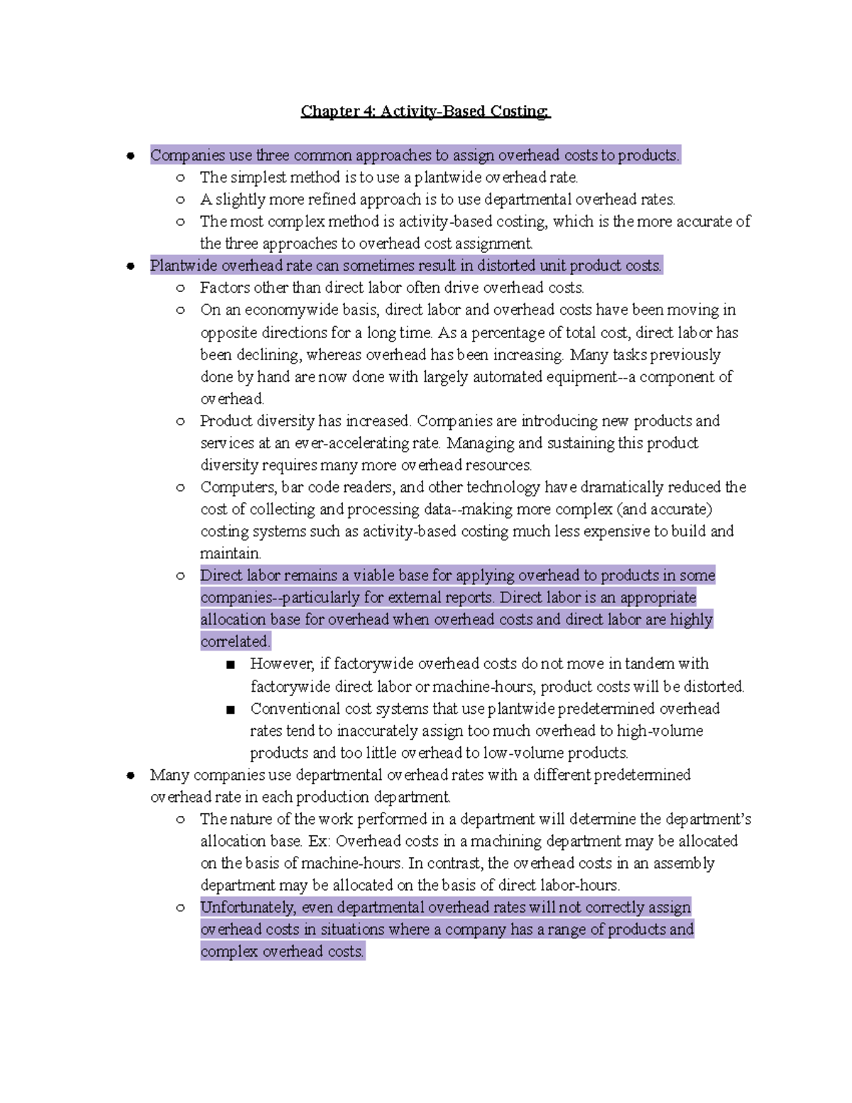 ACG2071 Chapter 4 - Course and Lecture Notes - Chapter 4: Activity ...