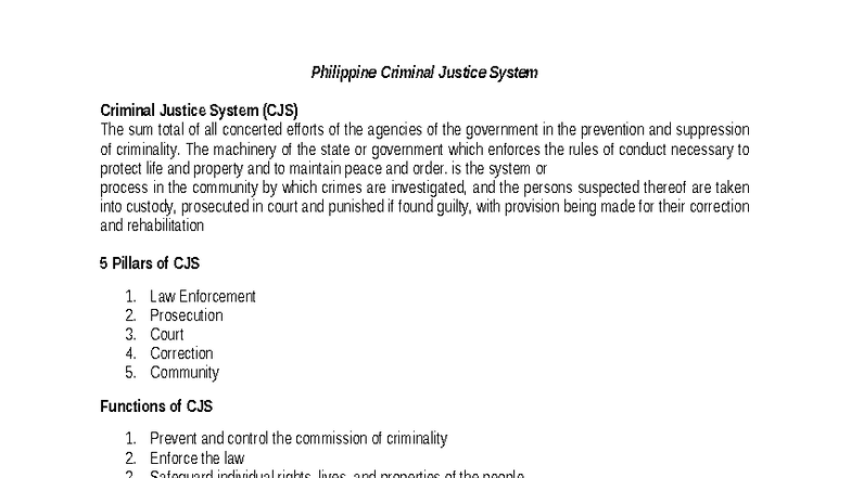 Philippine Criminal Justice System - Philippine Criminal Justice System ...