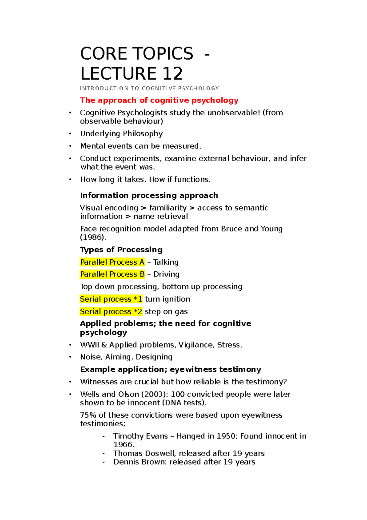 CORE TOPICS LECTURE NOTES - CORE TOPICS - LECTURE 12 INTRODUCTION TO ...