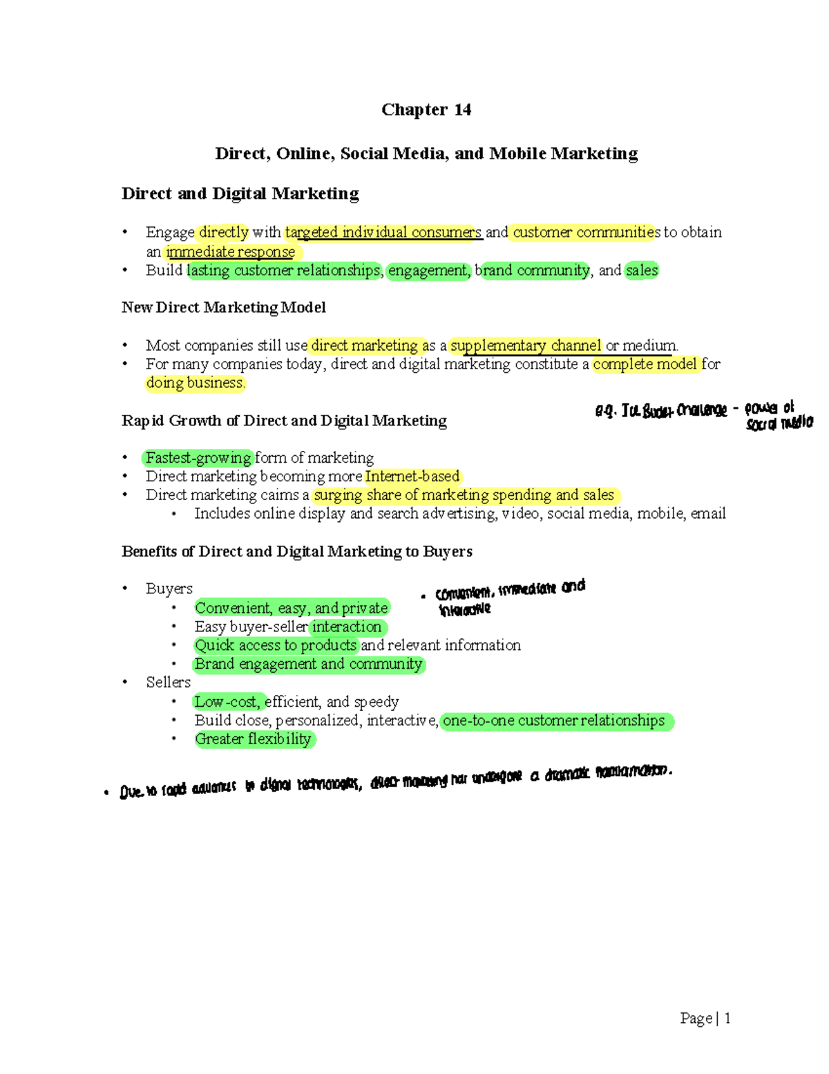 Chapter 14 - Direct, Online, Social Media, and Mobile Marketing ...