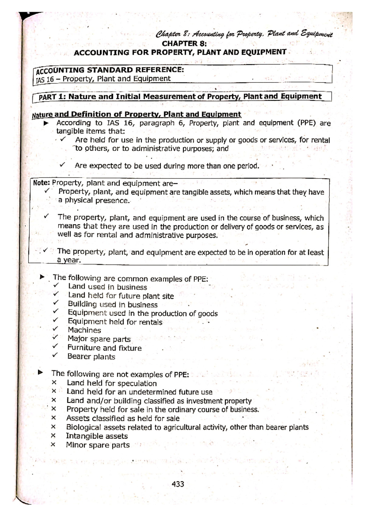 Chapter 8 - PPE: Accounting for Property, Plant and Equipment - Studocu