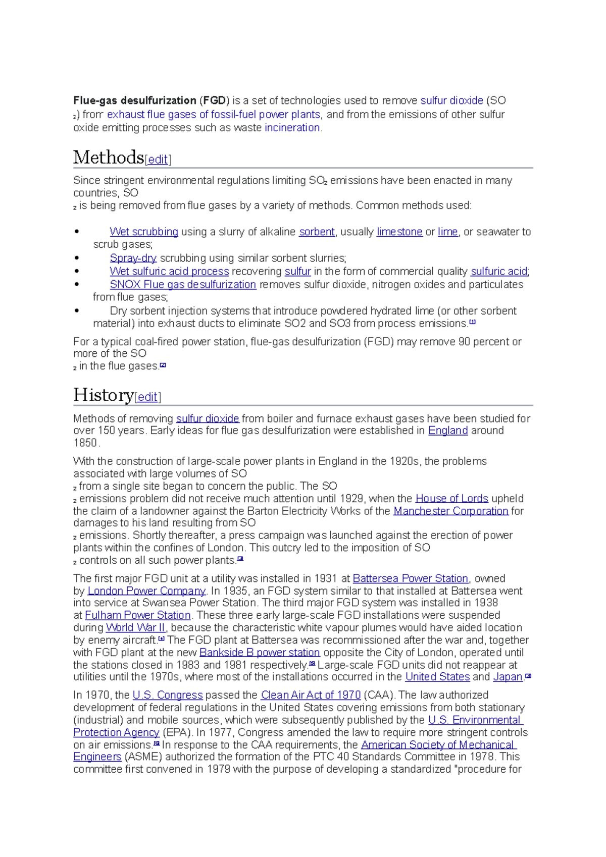 Flue Gas Desulfurization (FGD): Technologies & Methods Overview - Studocu