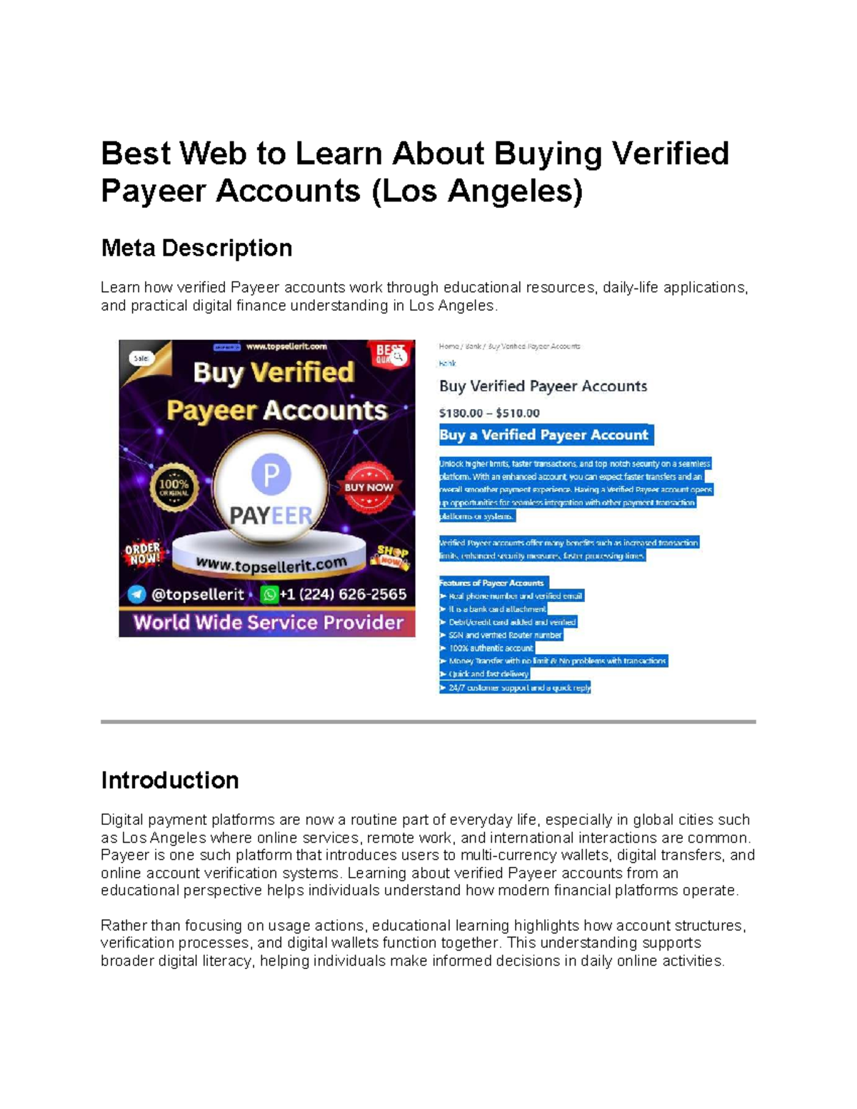 Educational Guide: Understanding Verified Payeer Accounts in LA - Studocu
