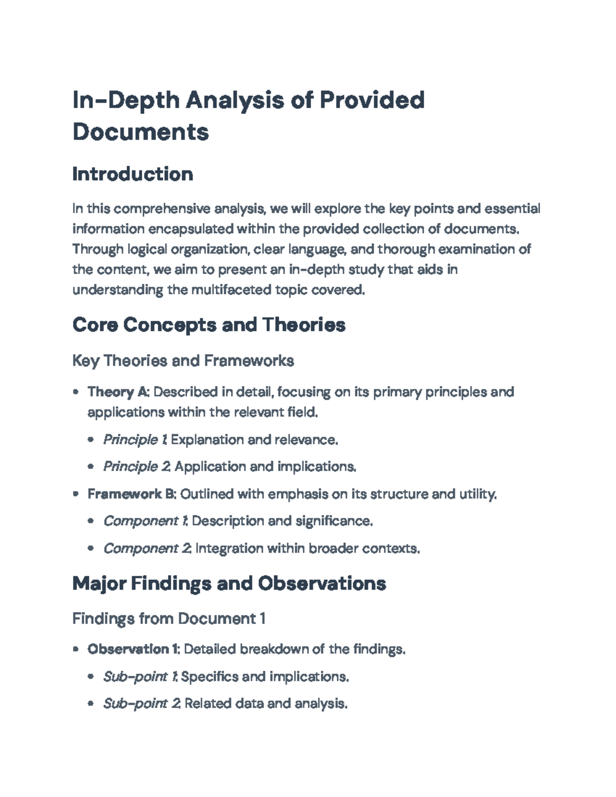 In-Depth Analysis of Document Collection: Key Theories and Findings ...