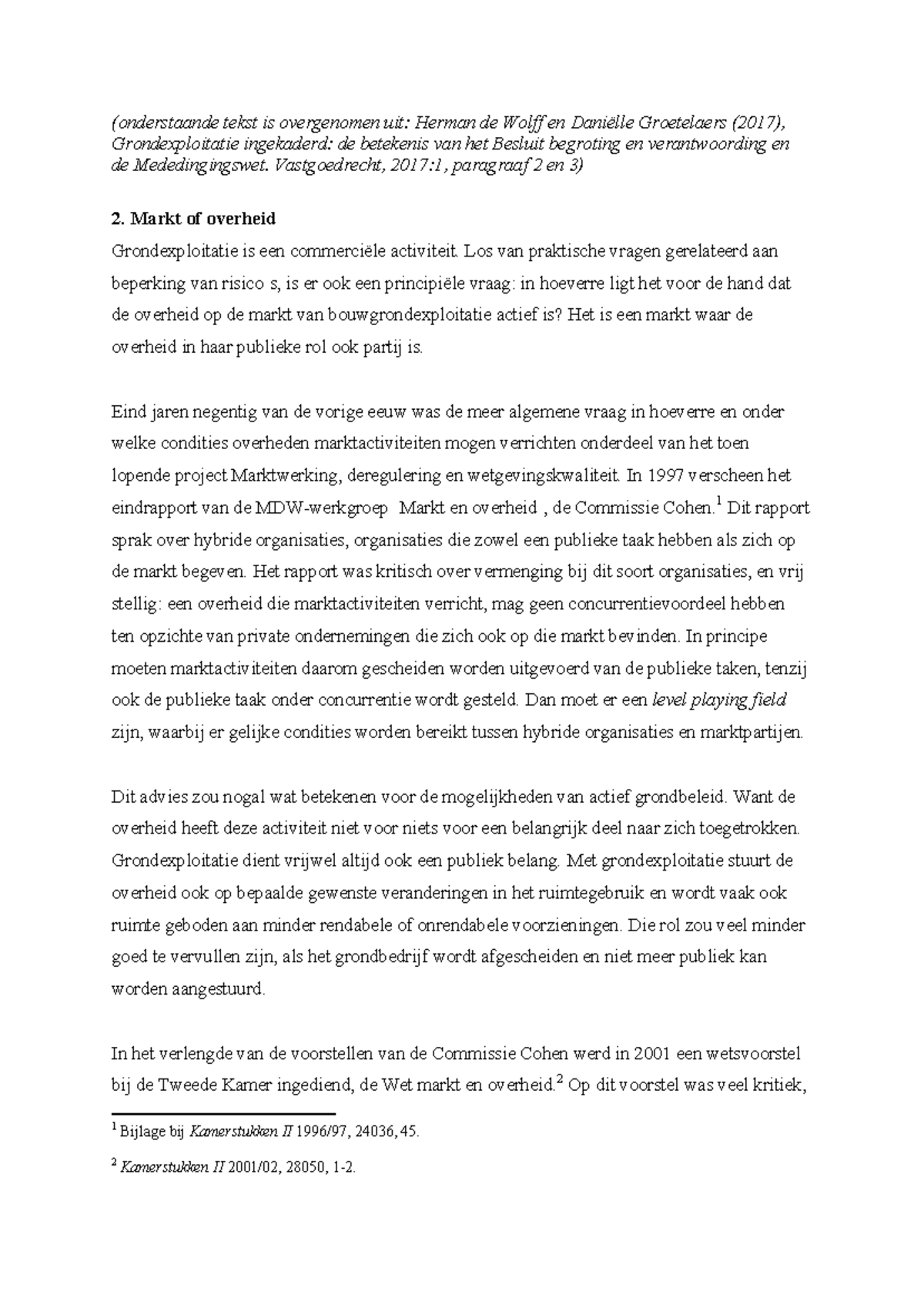 Governance 3 - Grondexploitatie en Overheidsmarktactiviteiten - Studeersnel