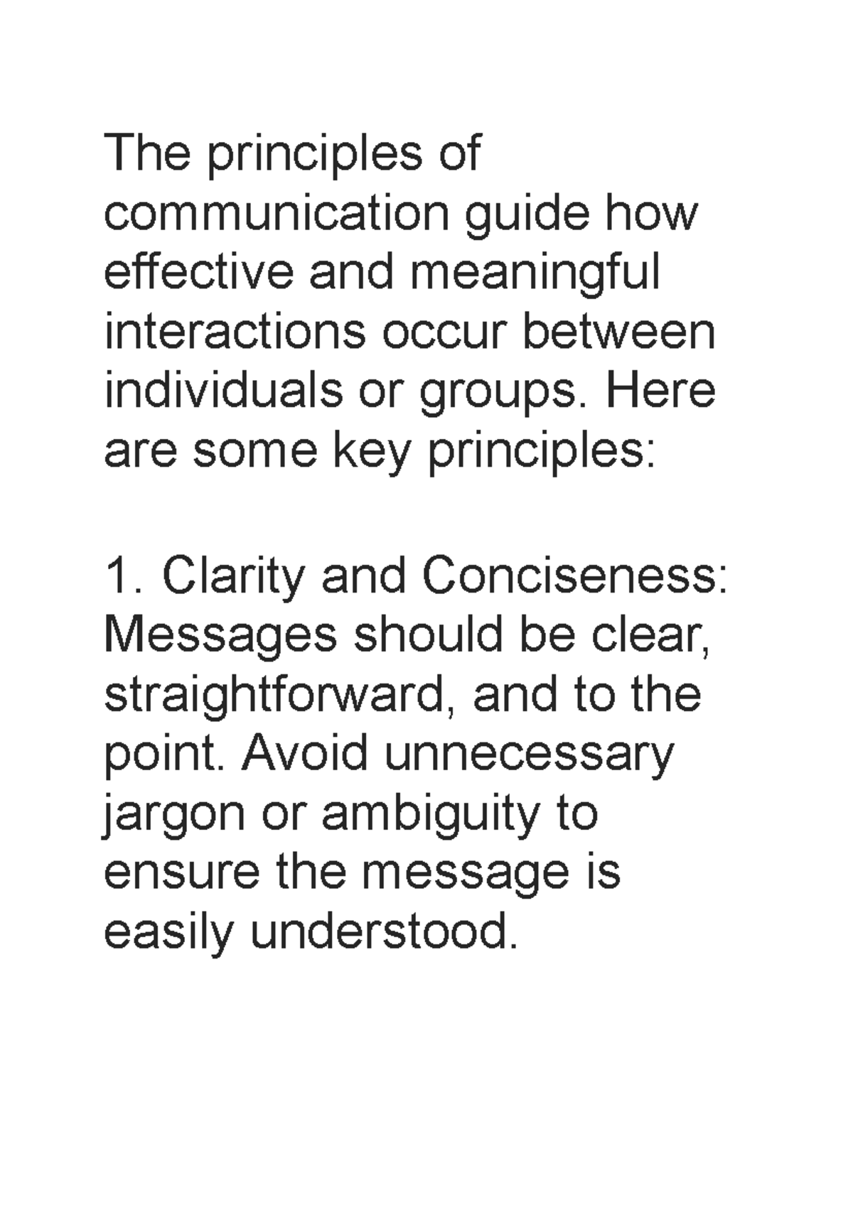 Key Principles of Communication 241120: Clarity, Listening, and Respect ...