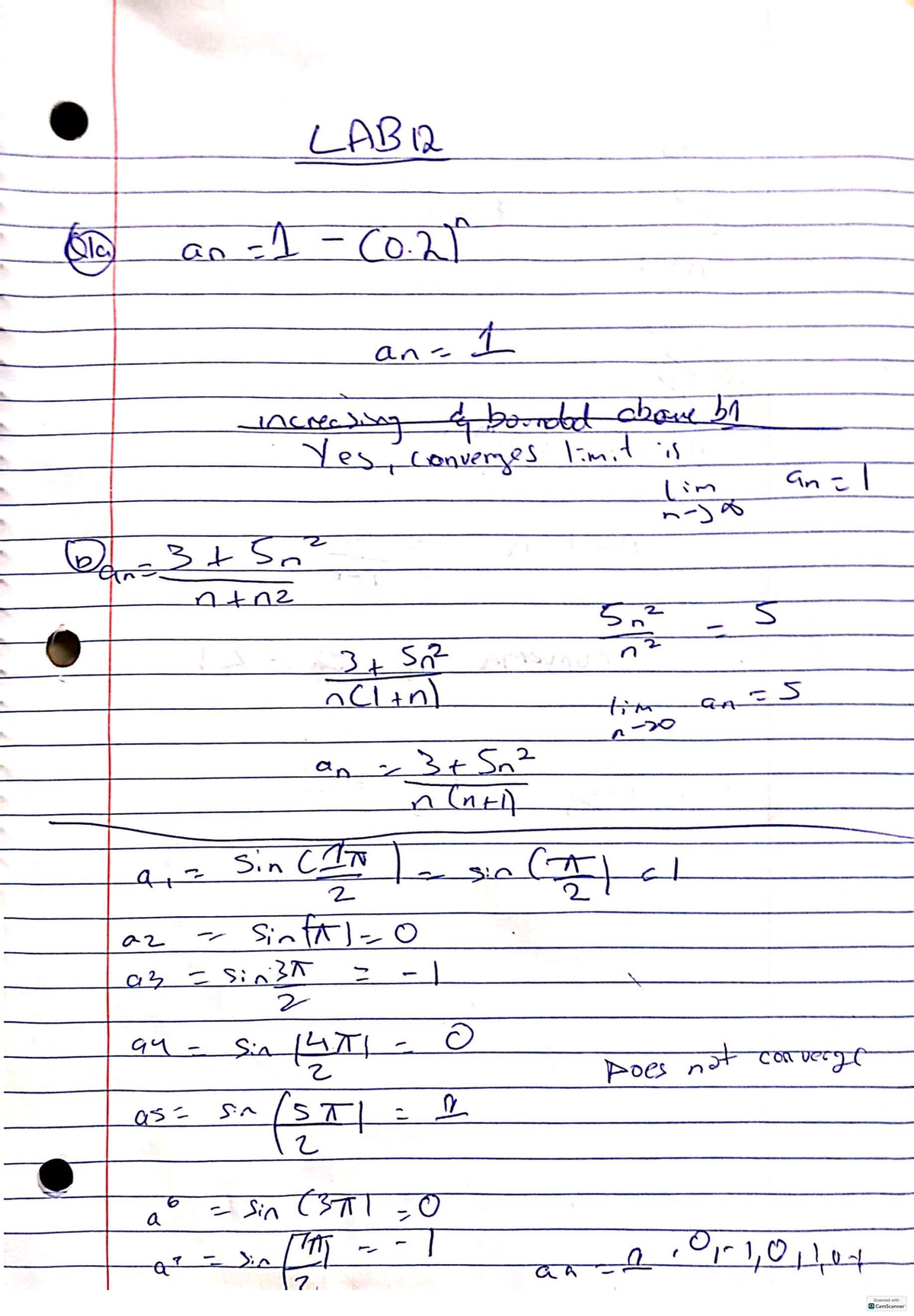 LABQ Final Exam: Convergence and Limits Analysis - Studocu