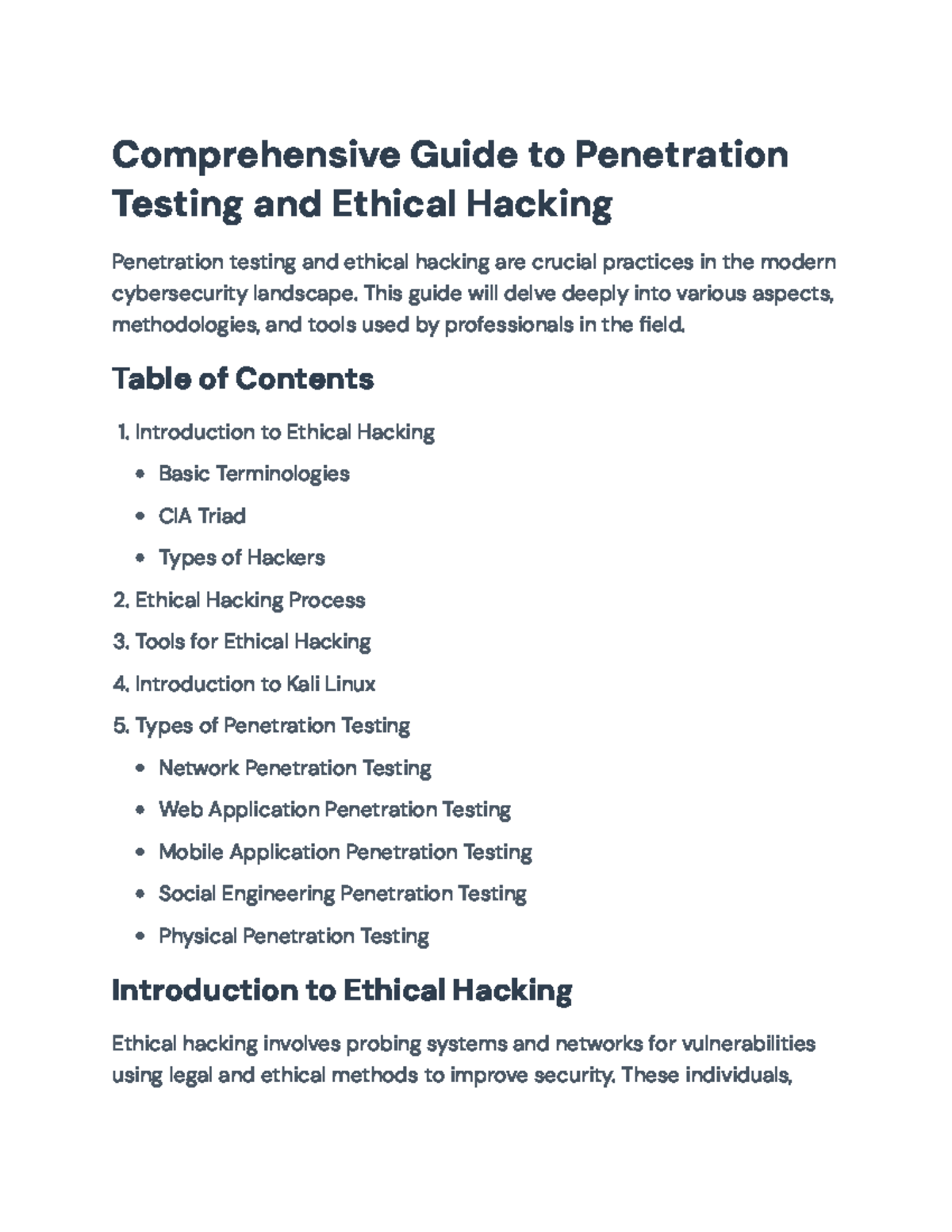 Comprehensive Guide to Penetration Testing and Ethical Hacking ...