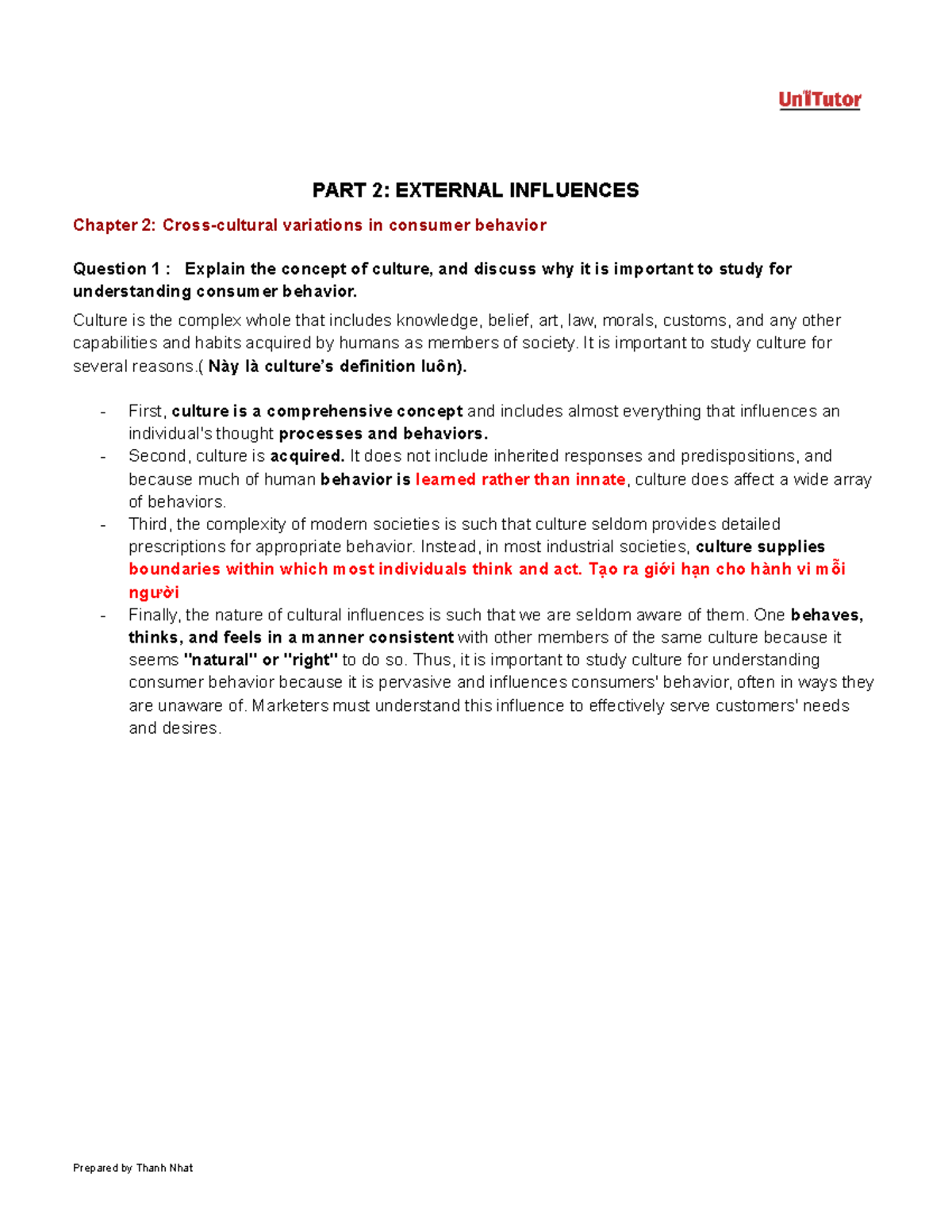 CB Consumer Behavior Final Exam Questions and Insights - Studocu