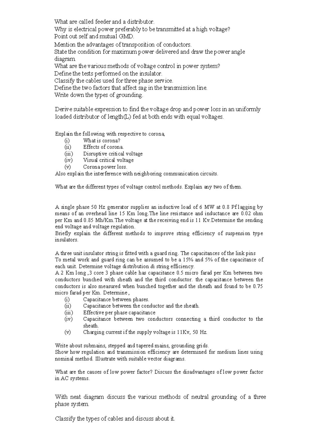 Td model - Td question paper - What are called feeder and a distributor ...