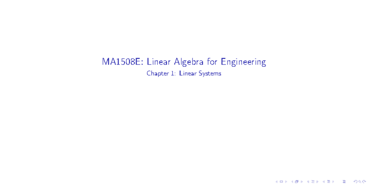 Chapter 1 - MA1508E: Linear Algebra for Engineering Chapter 1: Linear ...