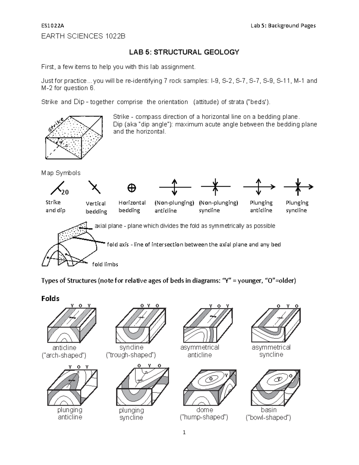 ES1022B Lab 5: Structural Geology Background and Exercises - Studocu